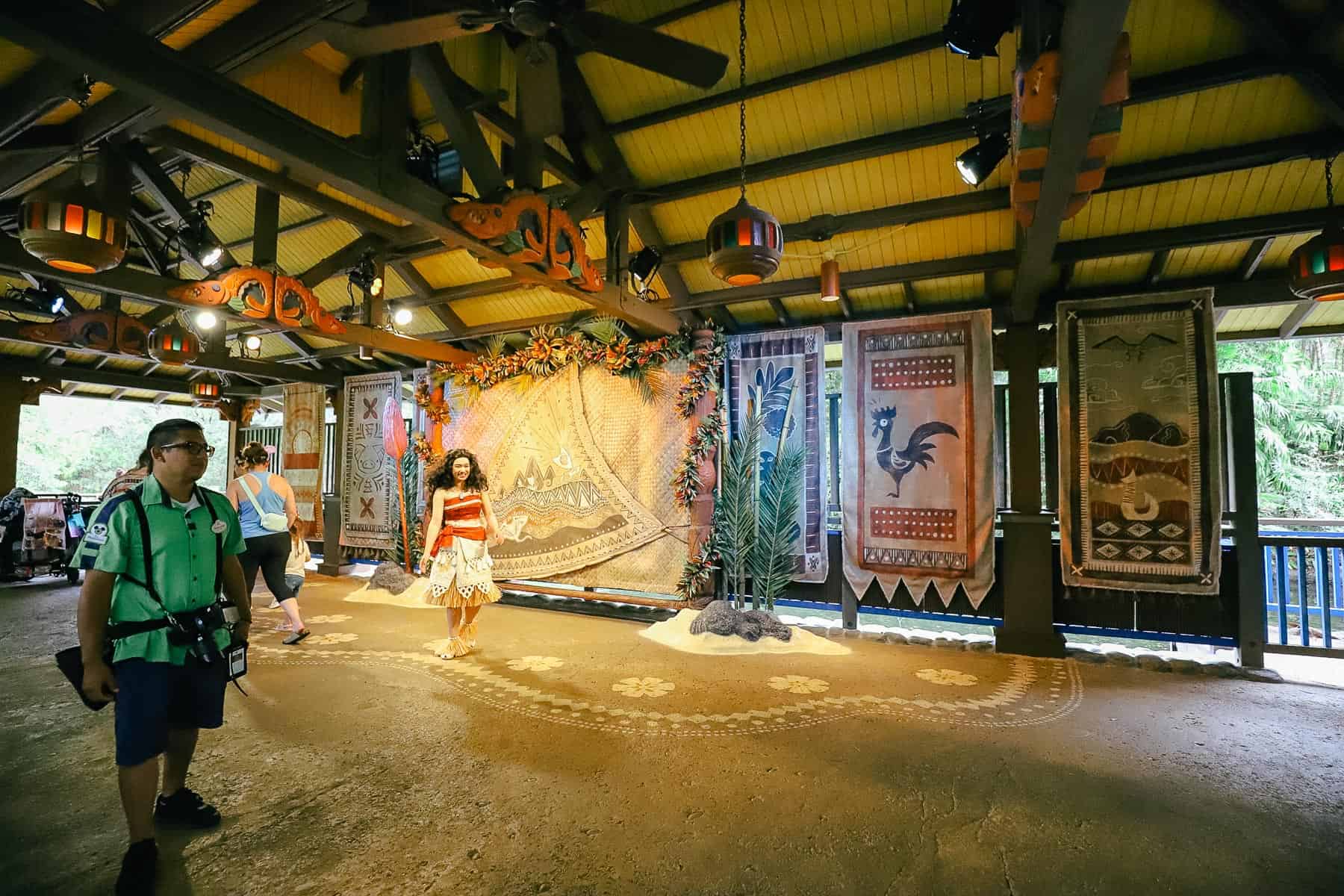 Moana greeting guests at her Animal Kingdom meet-and-greet.