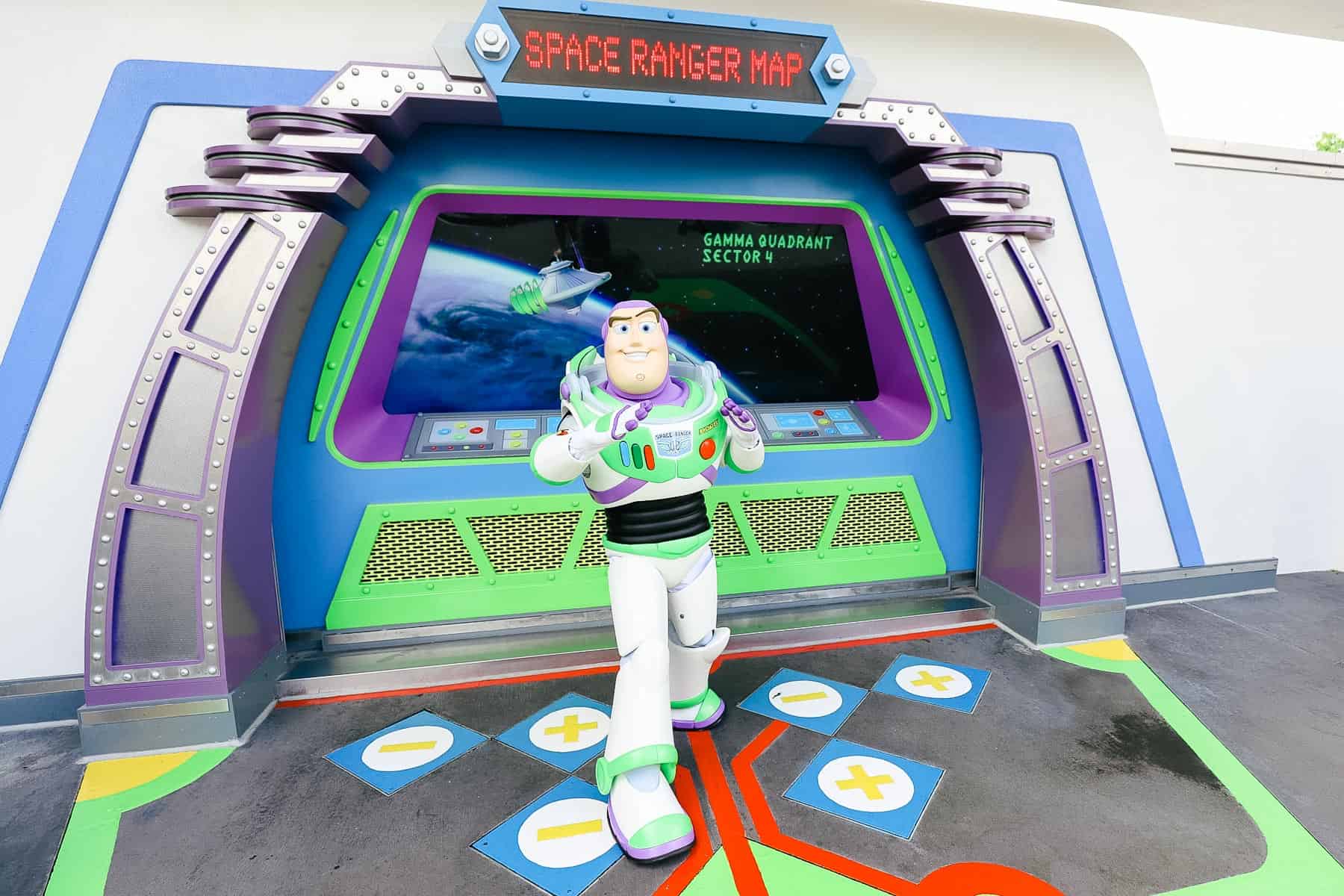 Buzz Lightyear at his former meet-and-greet in Tomorrowland at Magic Kingdom. 