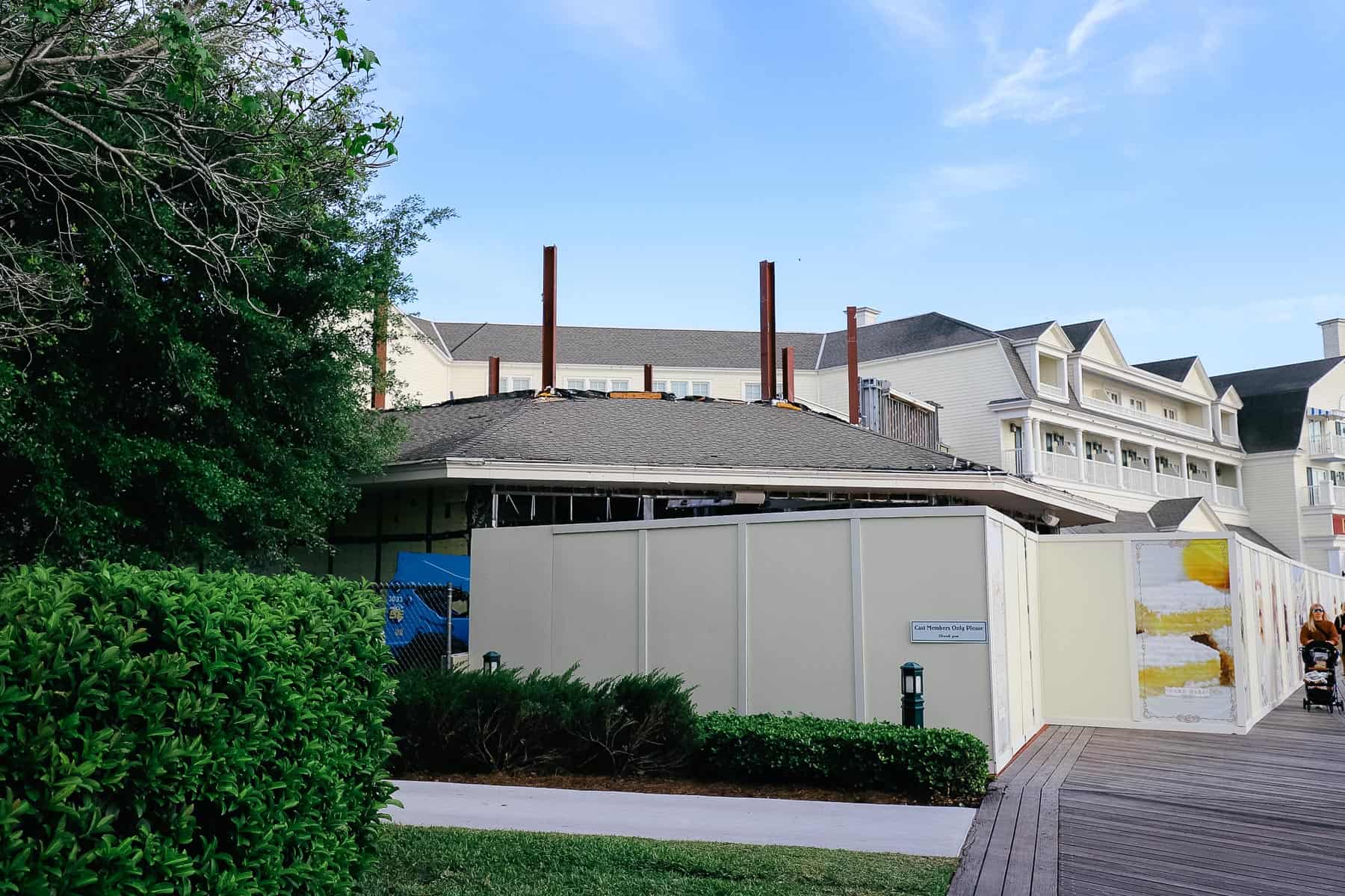 photo of Disney's Boardwalk's Cake Bake Shop construction in March 2023