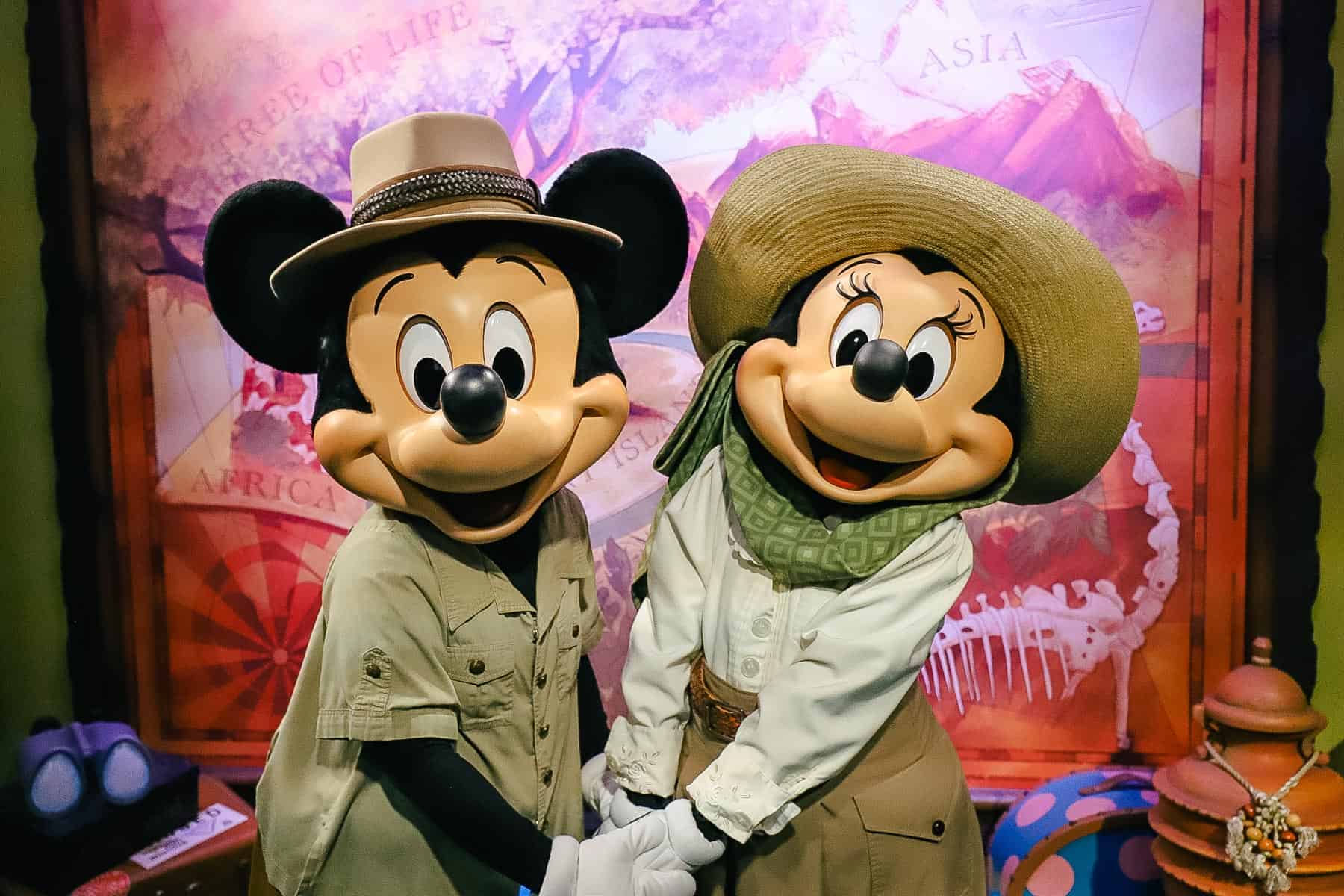 Mickey Mouse and Minnie Mouse 
