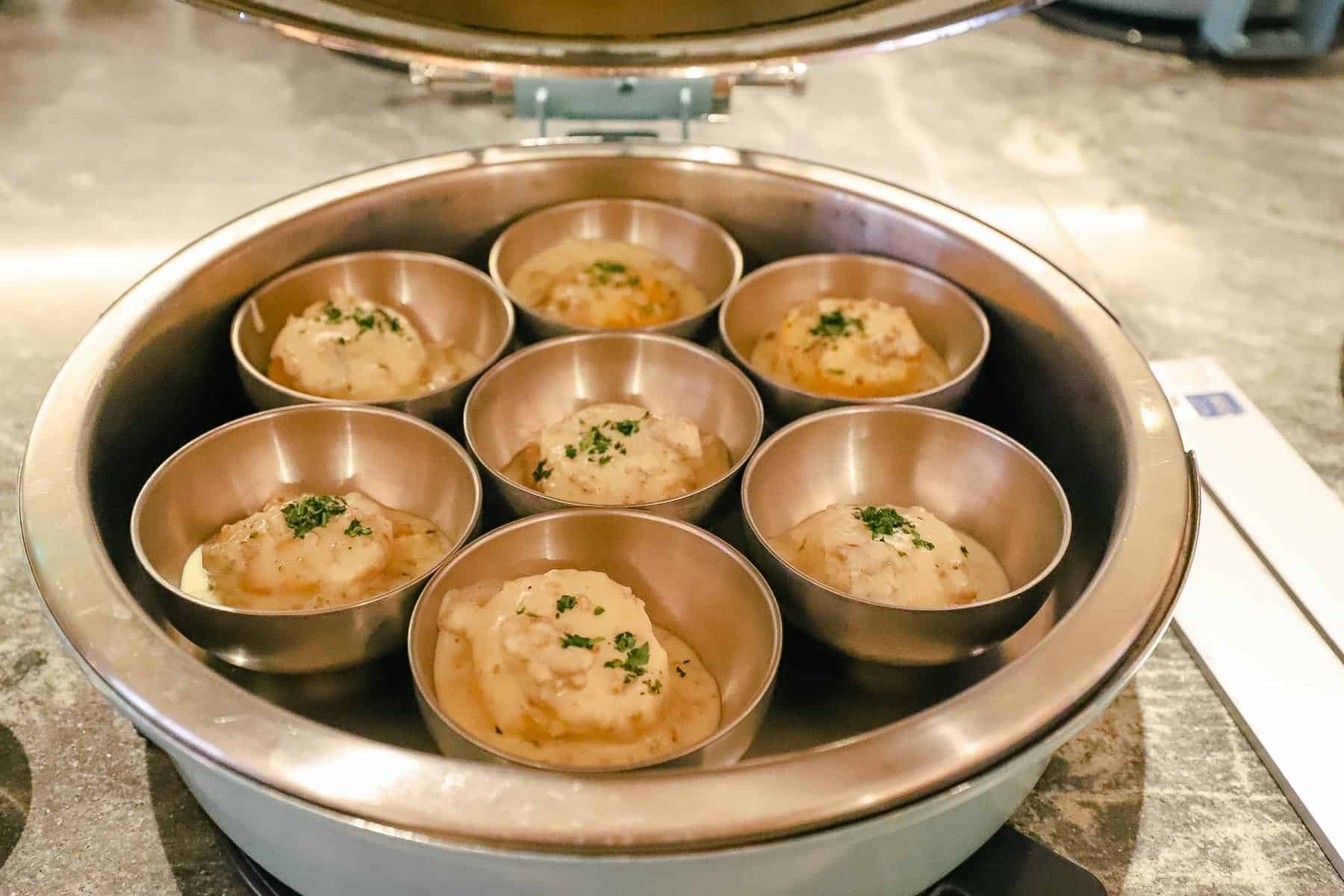 Biscuits and Gravy on the breakfast buffet at Amare.