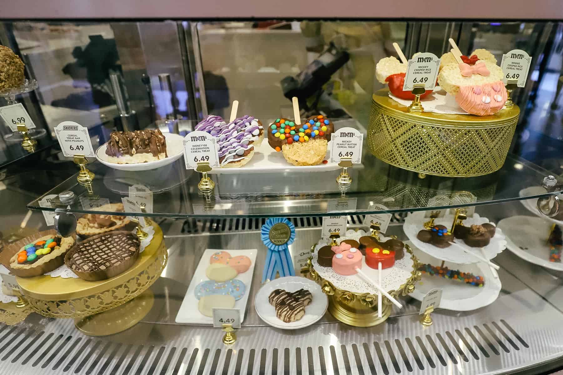 candy display cases stocked with candy and treats in the Main Street Confectionery