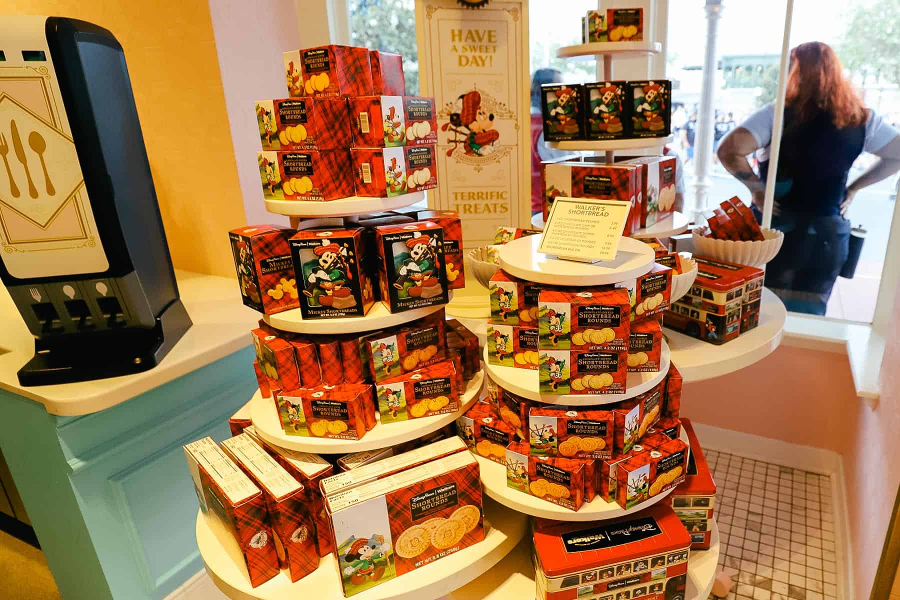 a display with Walker's Shortbread cookies