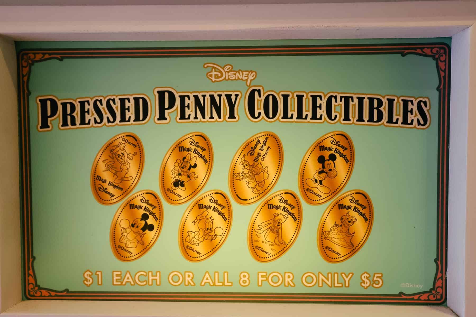 pressed pennies at the Main Street Confectionery