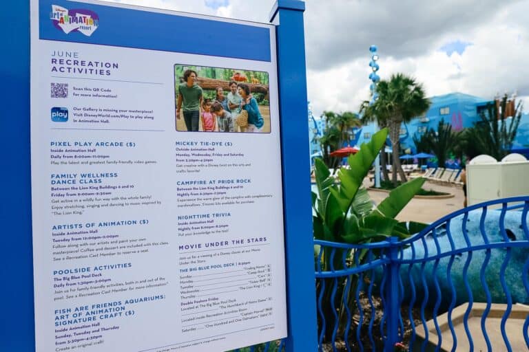 Disney World Resort Recreation Calendars with Movie Under the Stars Schedule (October 2023)
