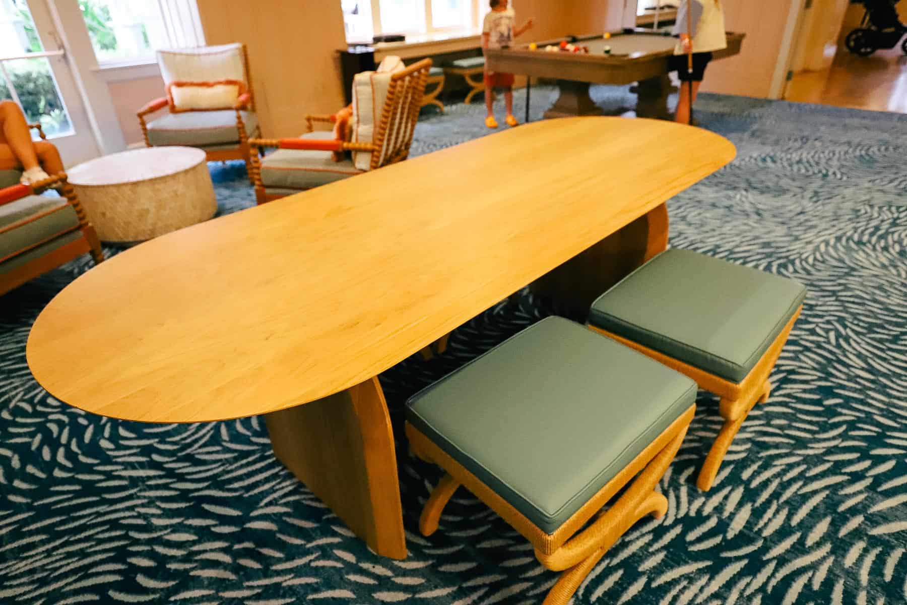 close up of children's table and chairs 