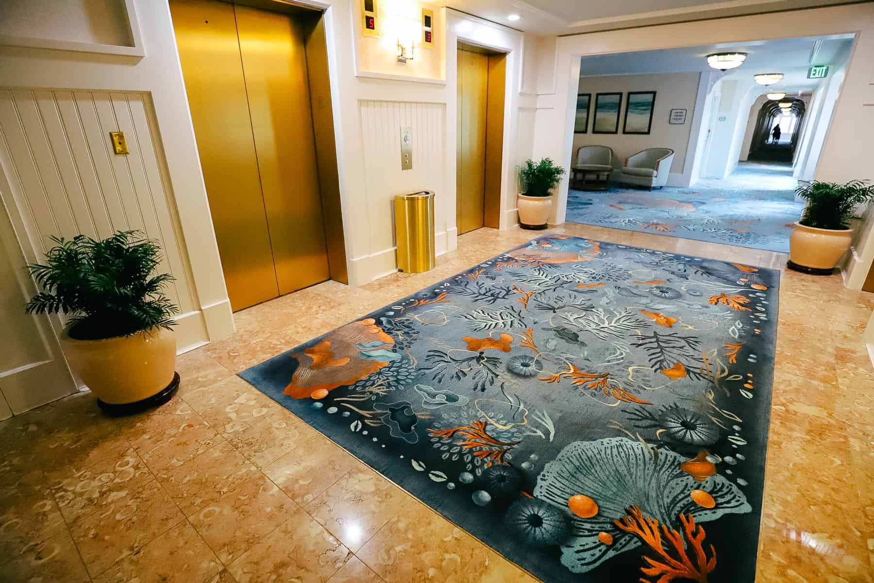 new carpet in elevator lobby