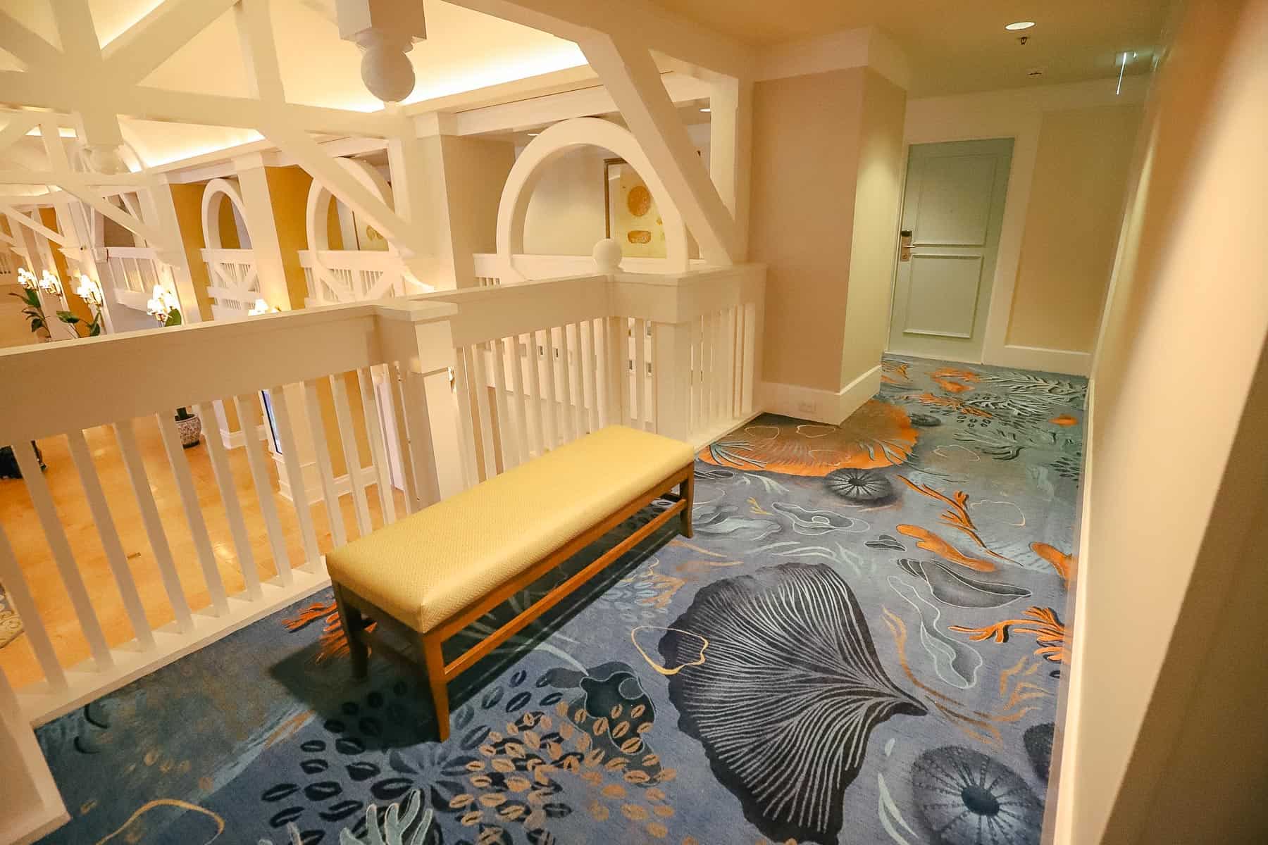 hallway with new paint colors at Disney's Beach Club 