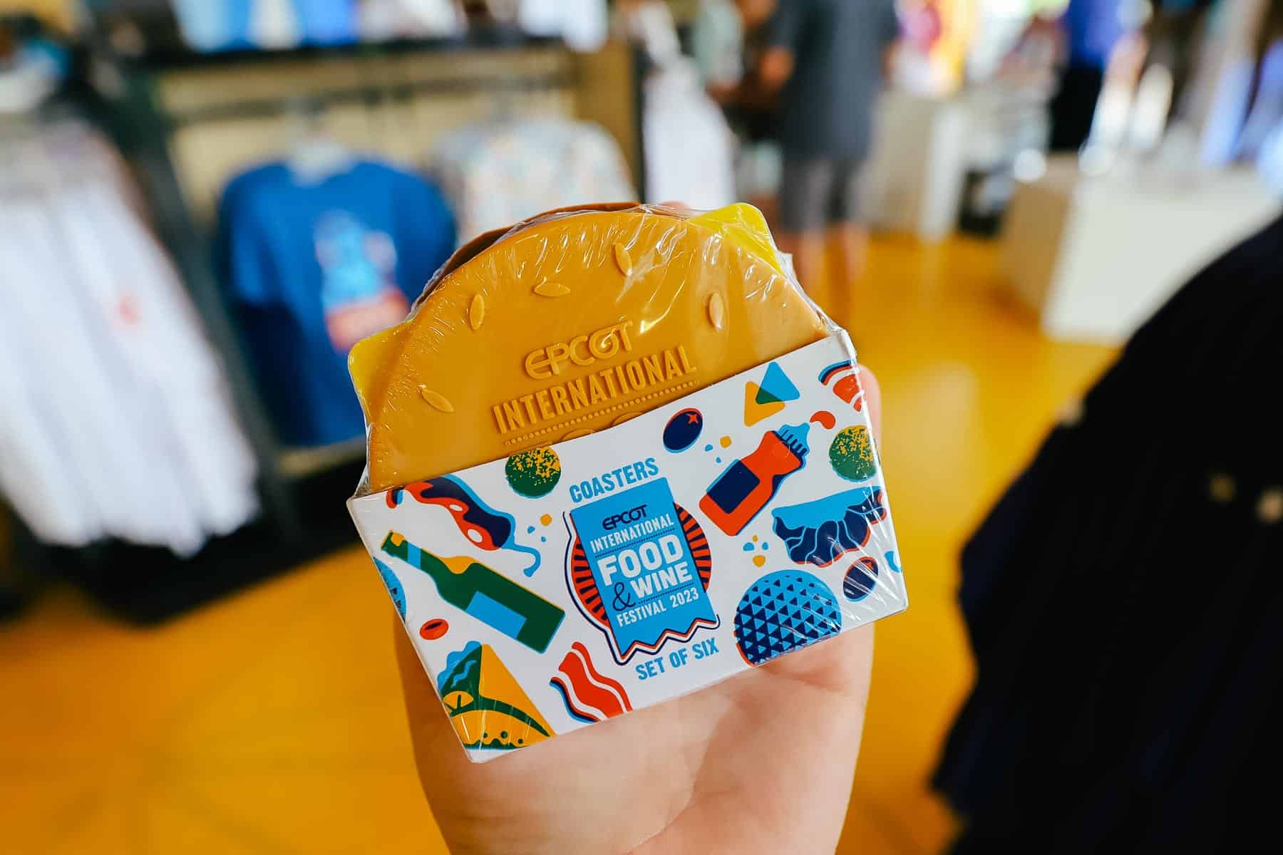 Coaster set that looks like a hamburger with condiments.