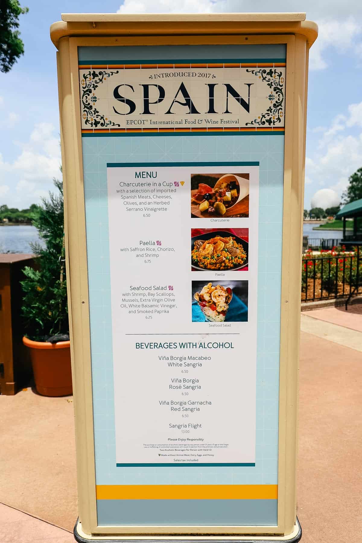 Spain Epcot Food and Wine Menu 2023