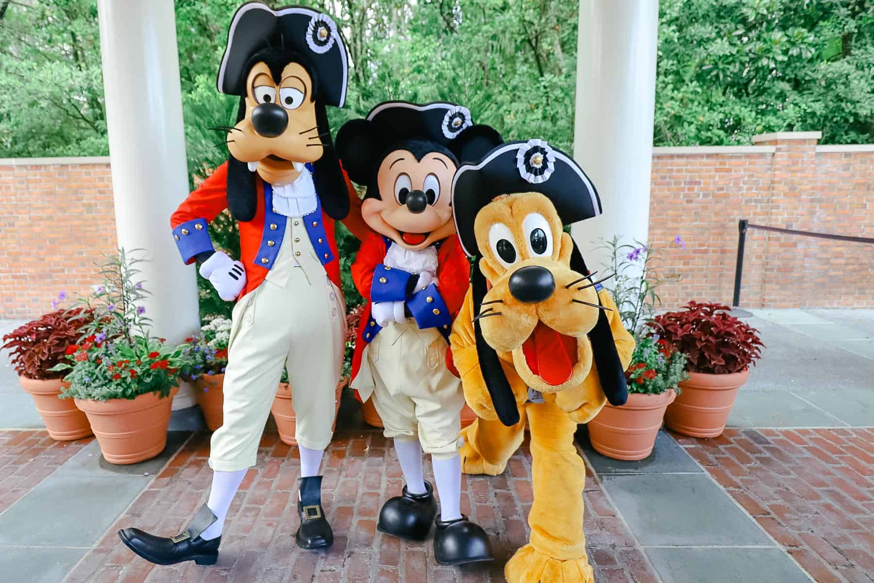 Mickey Mouse, Goofy, and Pluto 