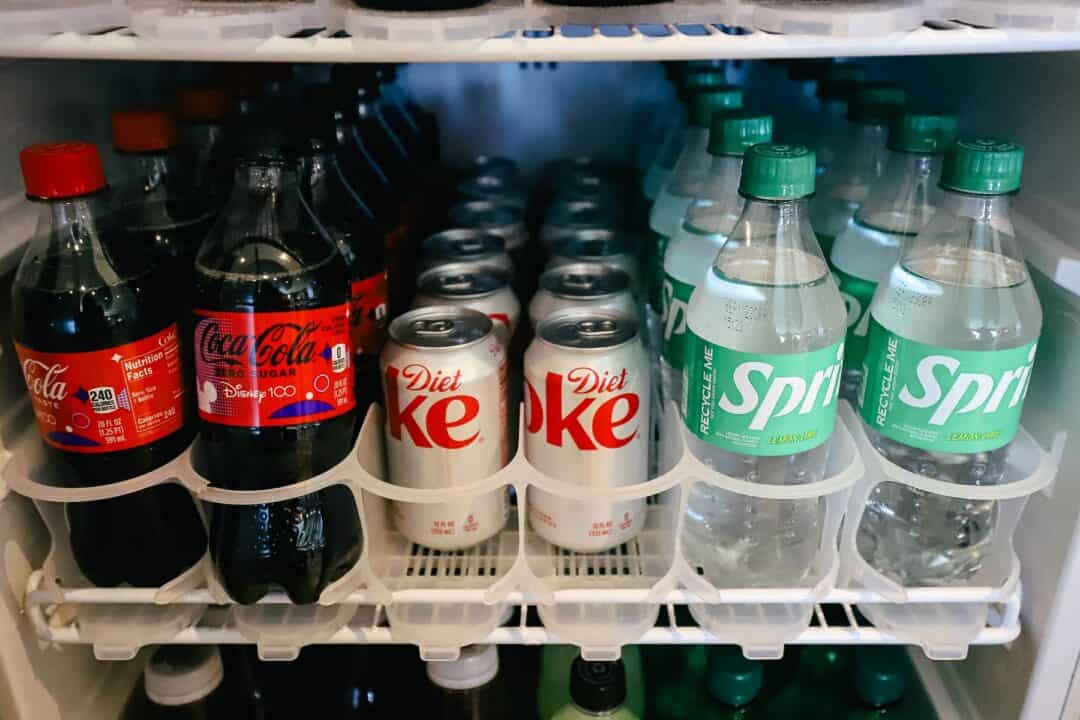 Sodas in the Chronos Club included Coca Cola Zero, Diet Coke, Sprite, and Coke 
