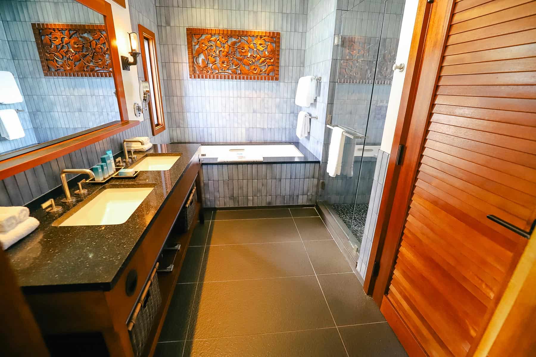 primary bathroom in Bora Bora Bungalow 