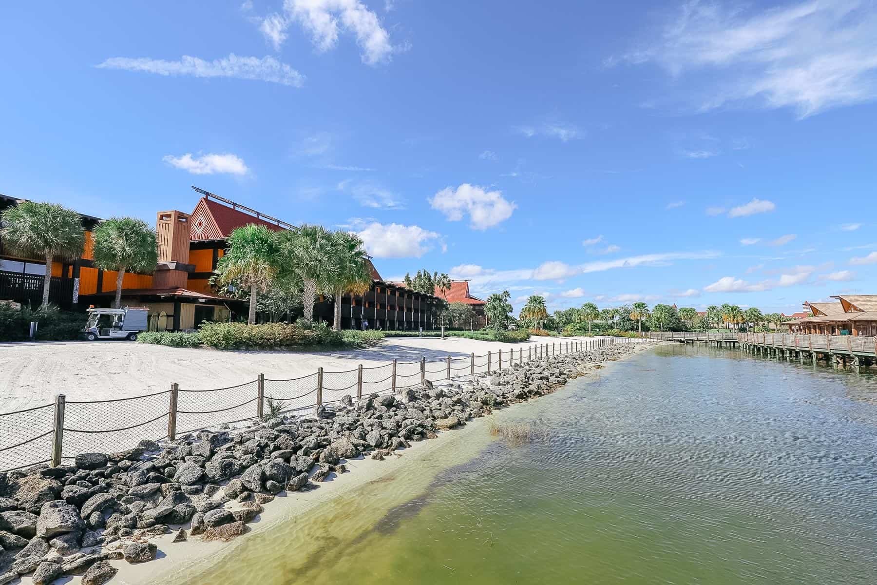 distance between the beach at Disney's Polynesian and Bora Bora Bungalows 
