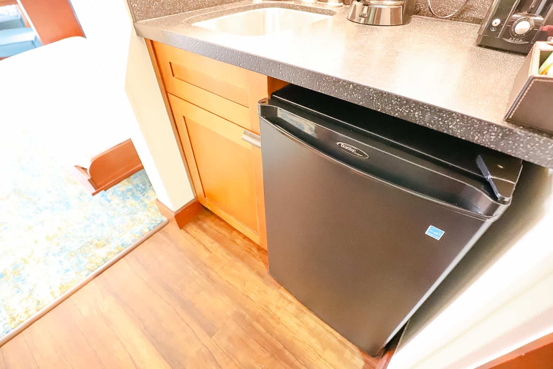 mini-fridge in deluxe studio at the Polynesian 