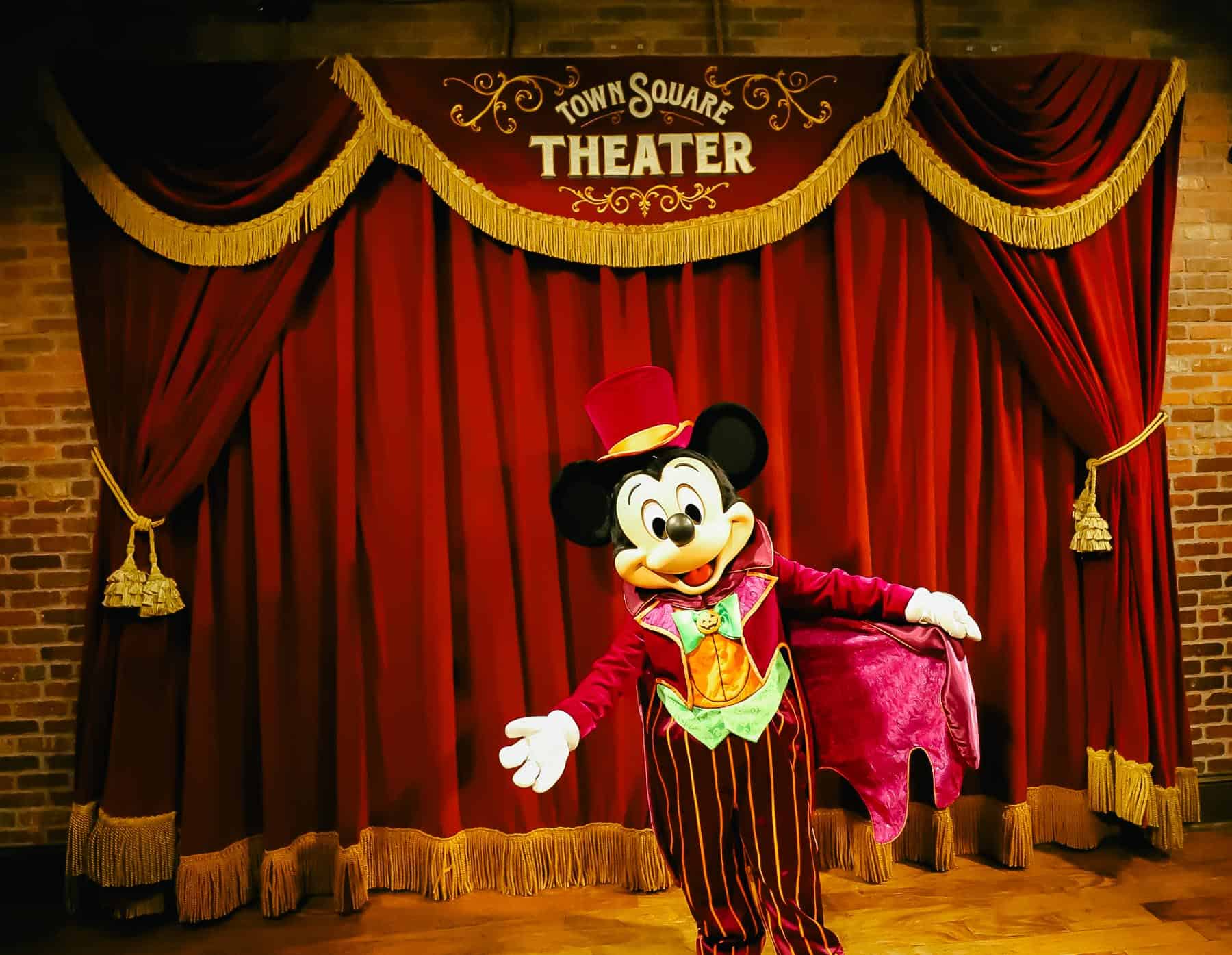 Mickey Mouse in his costume at Mickey's Not So Scary Halloween Party.