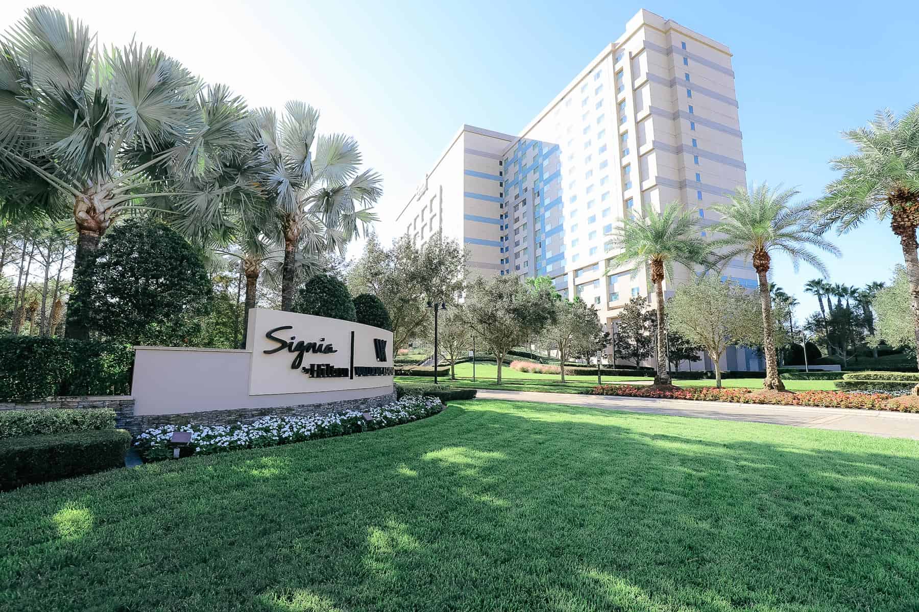 hotelsneardisneyworld 42 Entrance to the Signia by Hilton, an off site hotel near Disney World.