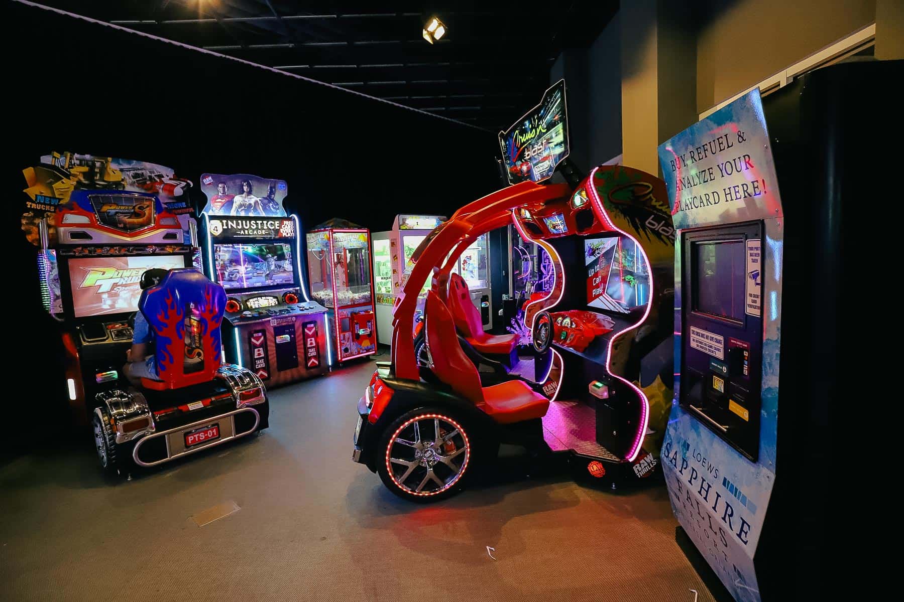 video games in the hotel arcade