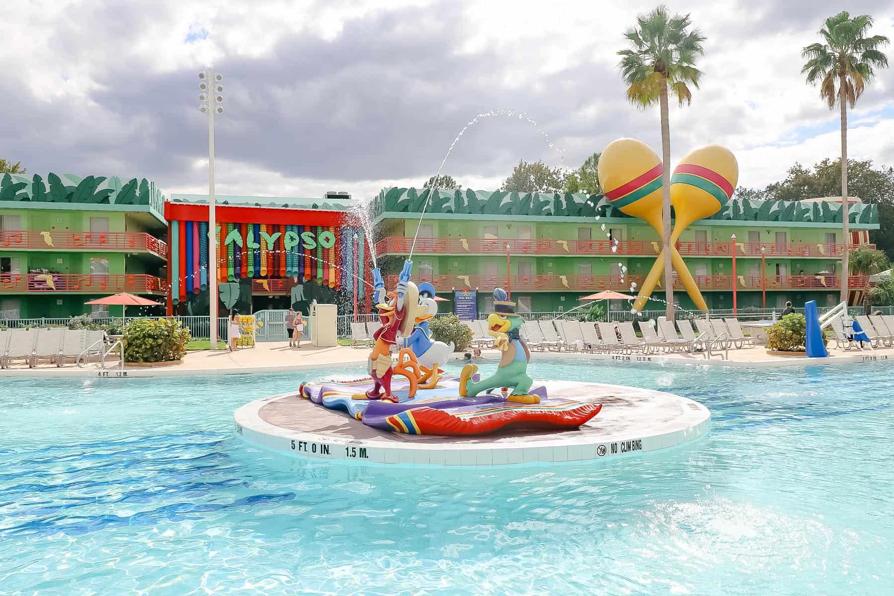 Water feature with The Three Caballeros