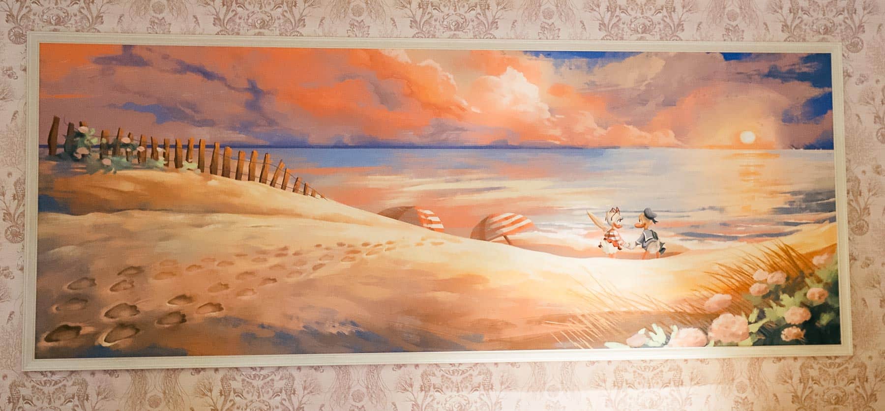 Donald and Daisy Duck featured on the beach in artwork at Disney's Beach Club 