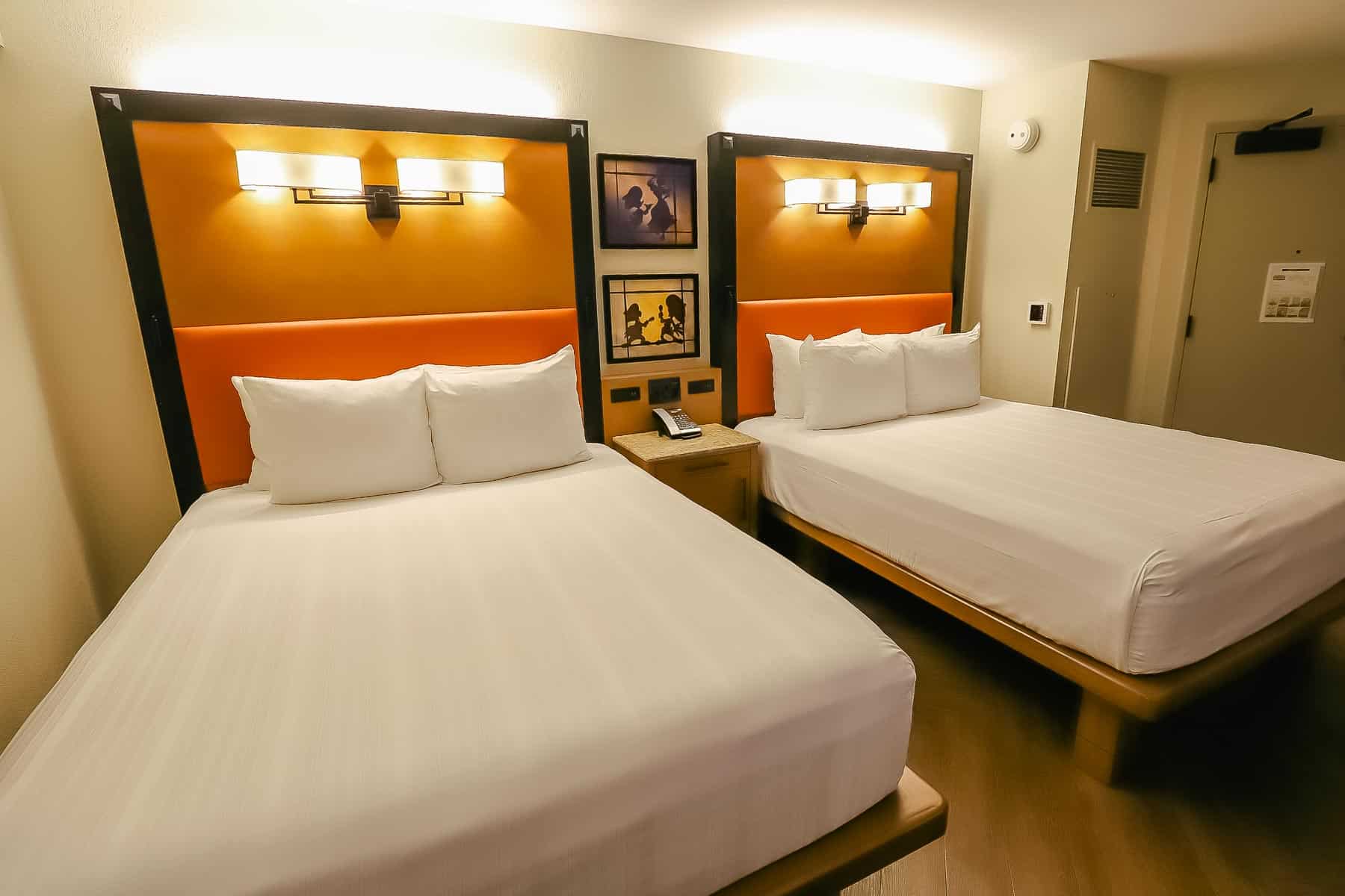 Disney's Coronado Springs standard rooms have two queen beds.