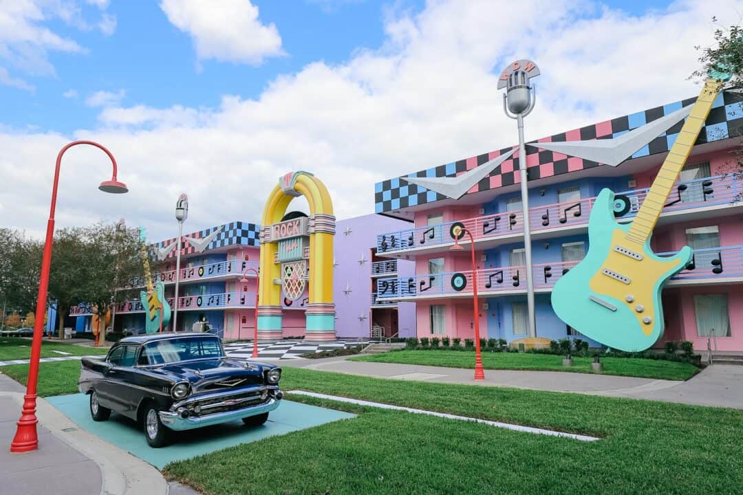 the Rock Inn section with an old-fashioned car