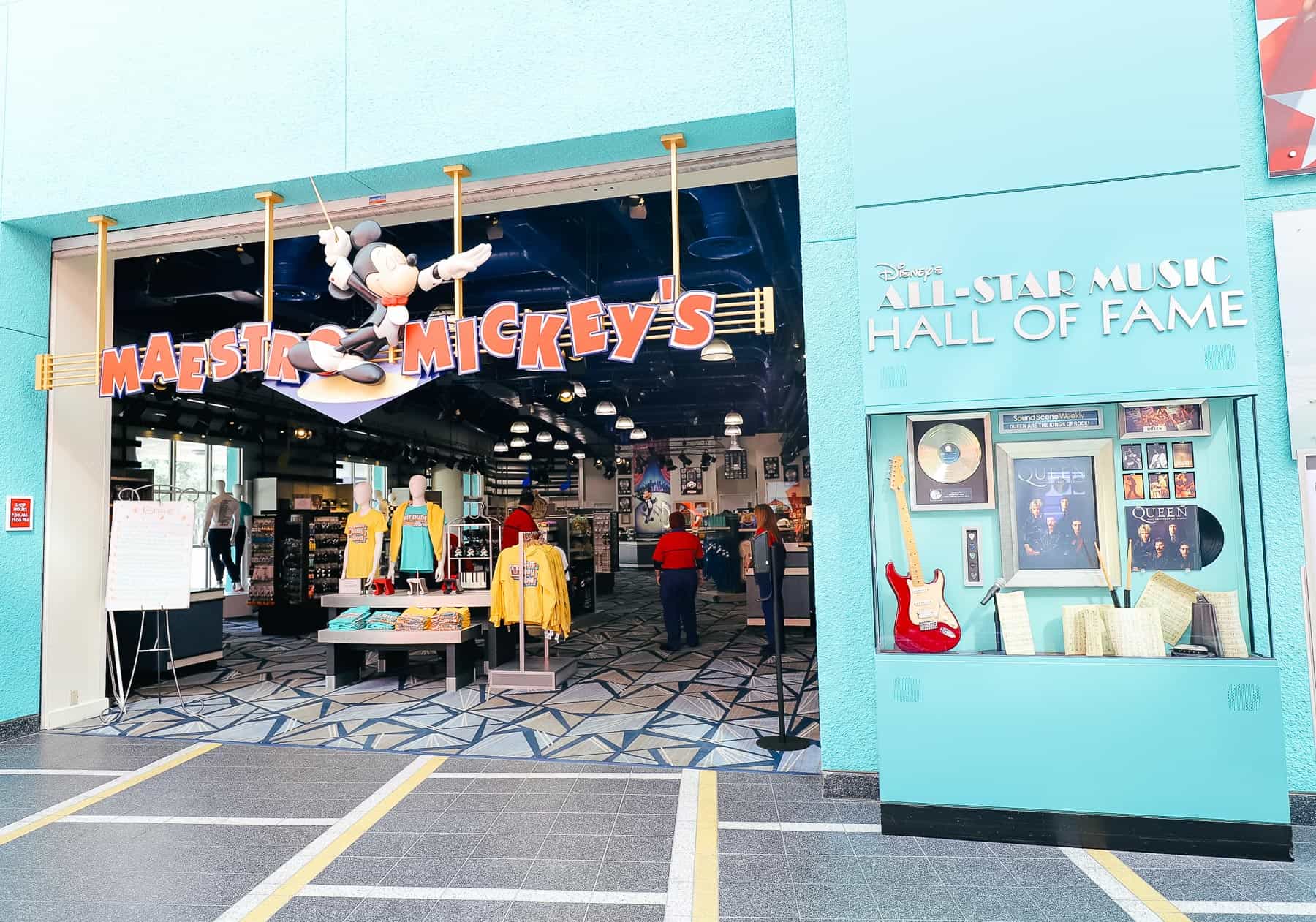 Maestro Mickey's signage and entrance to gift shop 