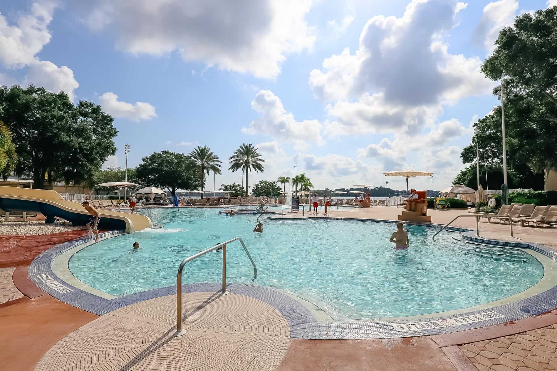 guests enjoying the pool at Disney's Contemporary Resort 