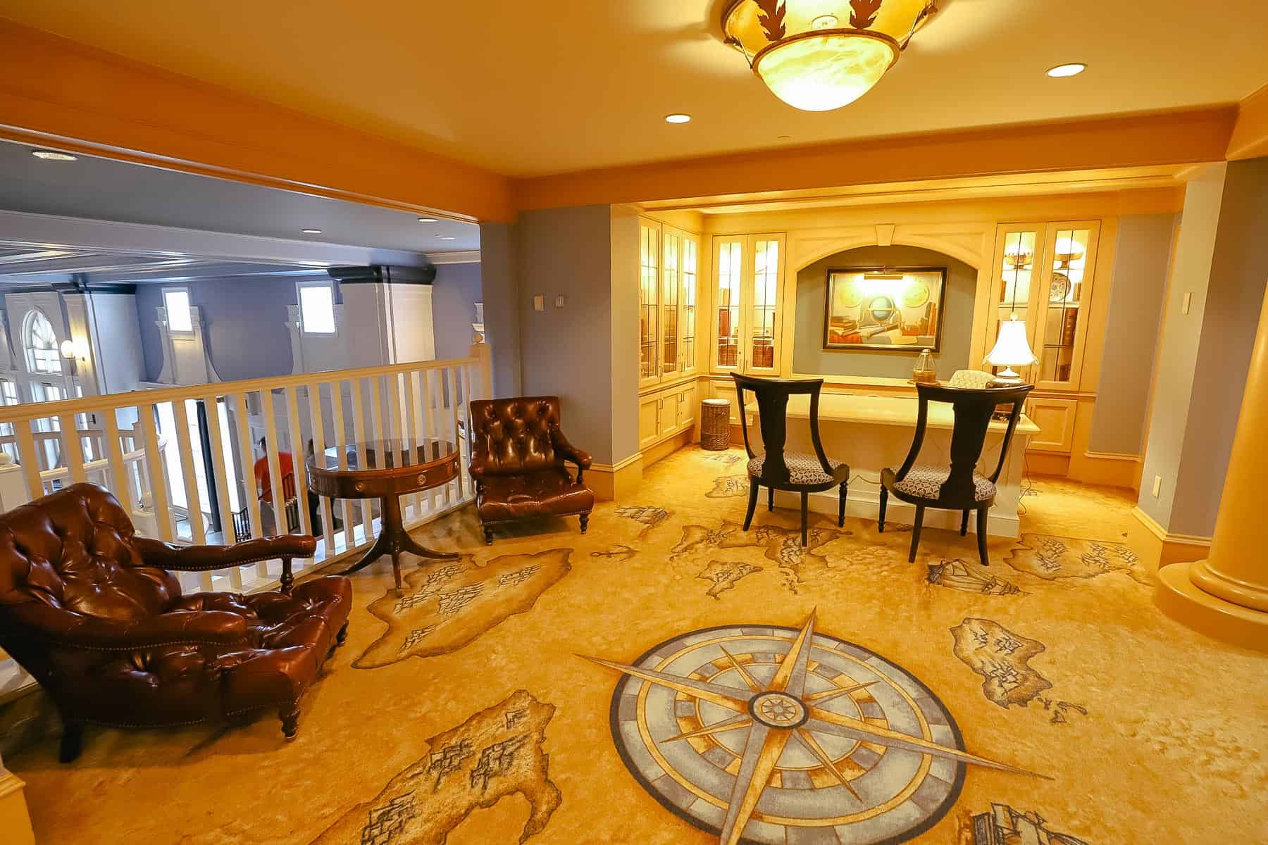 second floor lobby in Disney's Yacht Club 