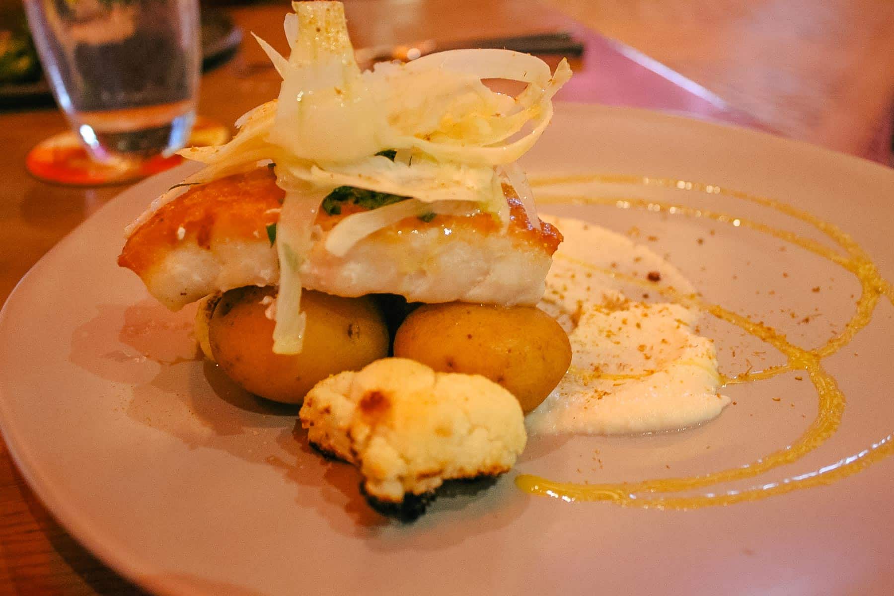 Sustainable Fish at Toledo with Cauliflower, Cipollini Onions and Valencia Orange
