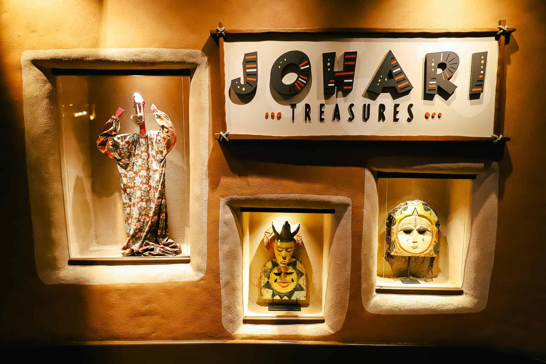 the entrance of Johari Treasures with art displays