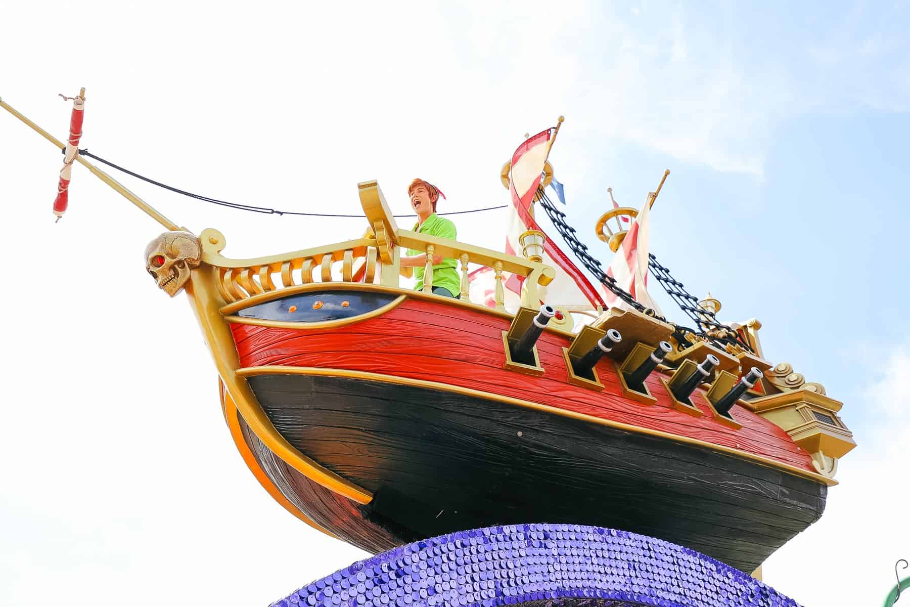 Peter Pan float in Magic Kingdom parade 