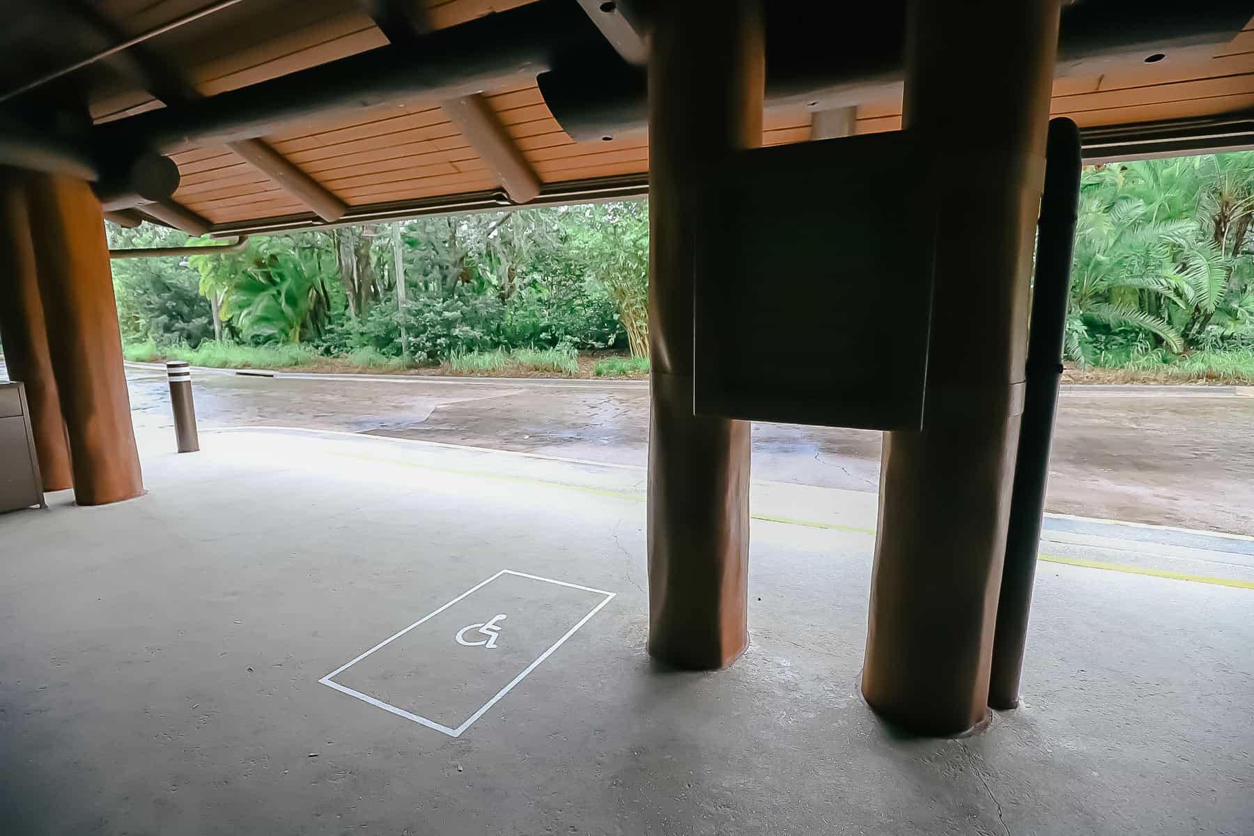 Area for wheelchairs and ECVS while waiting on the bus