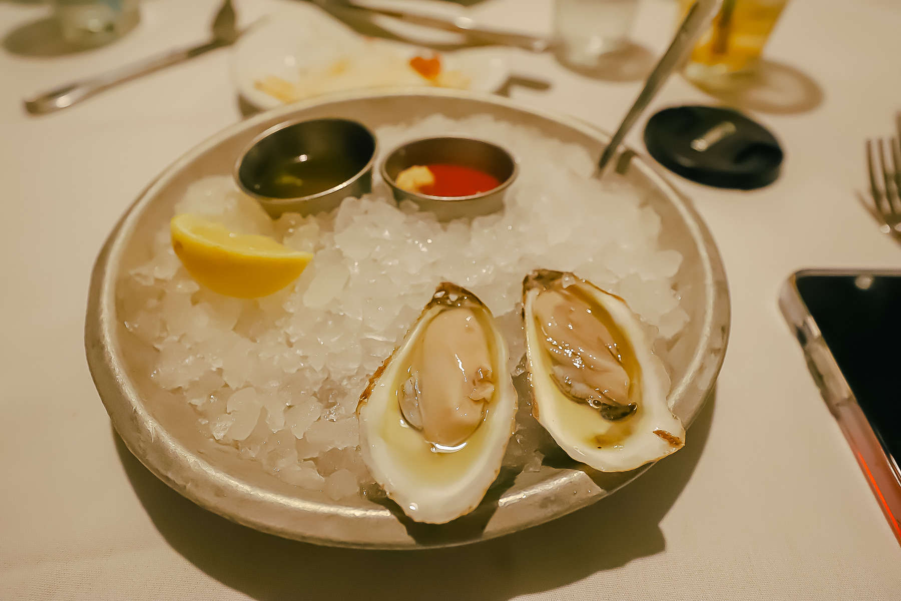 oysters from Disney Springs Raw Seafood Bar