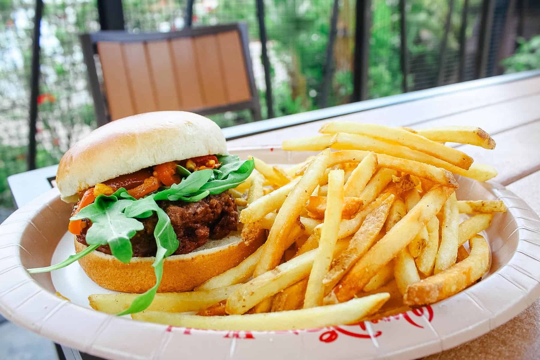 Roasted Red Pepper & Arugula Burger
