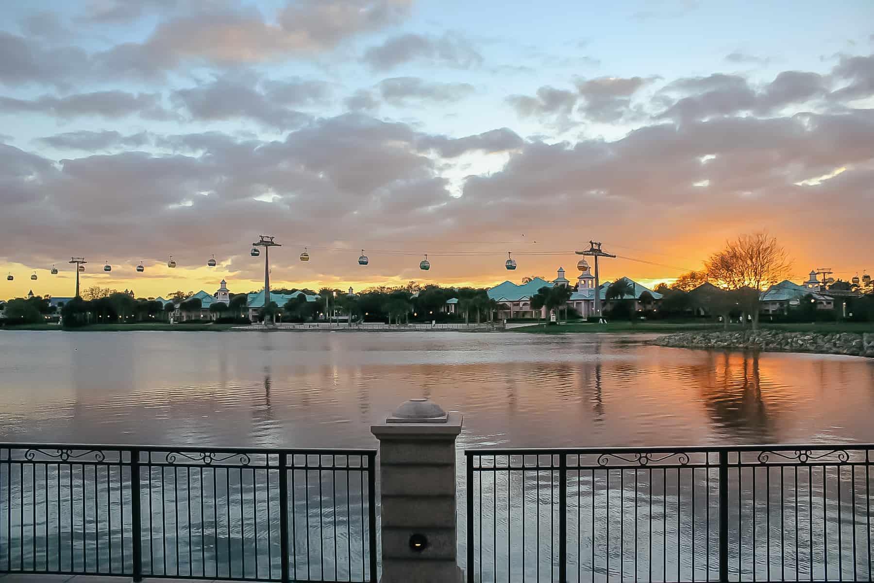 Skyliner at Disney's Caribbean Beach at sunset