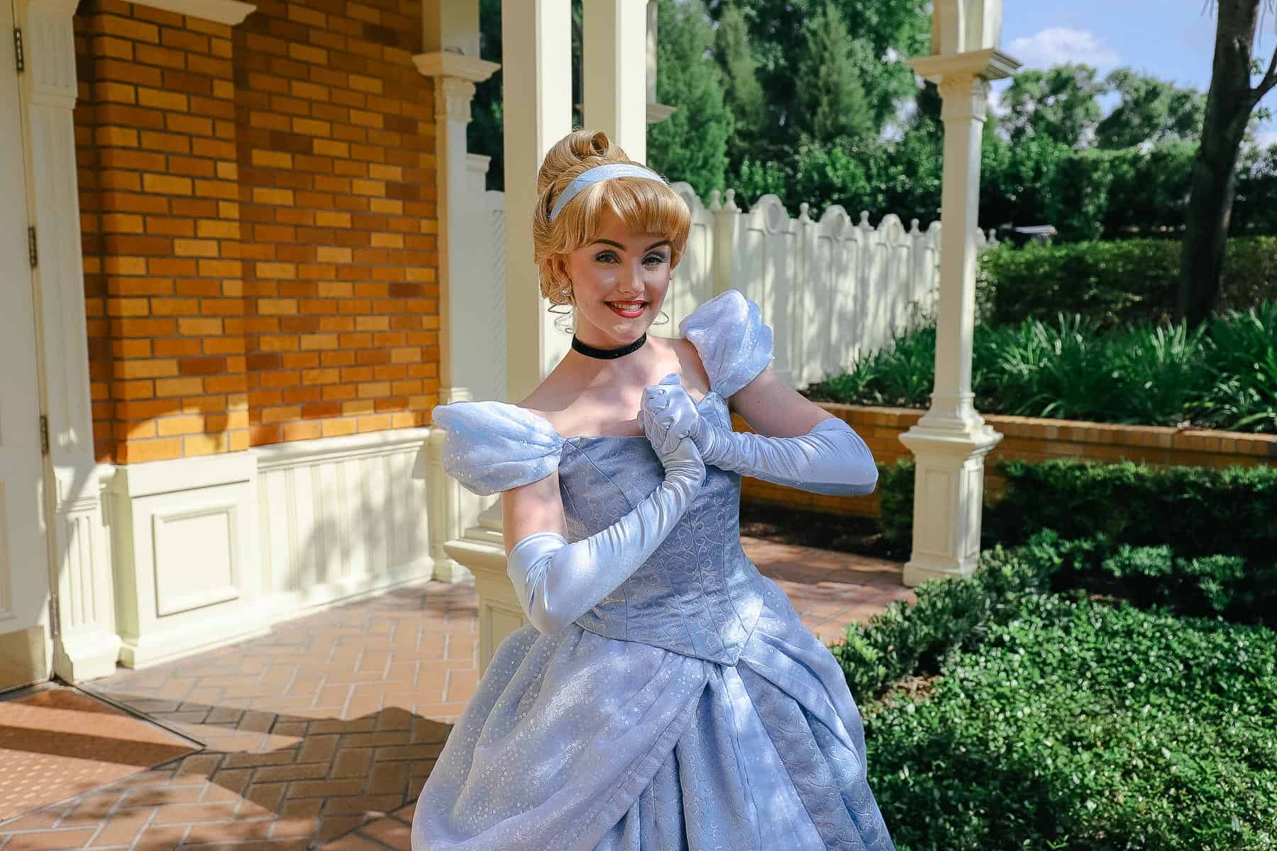 Cinderella meeting as a character at Disney World.