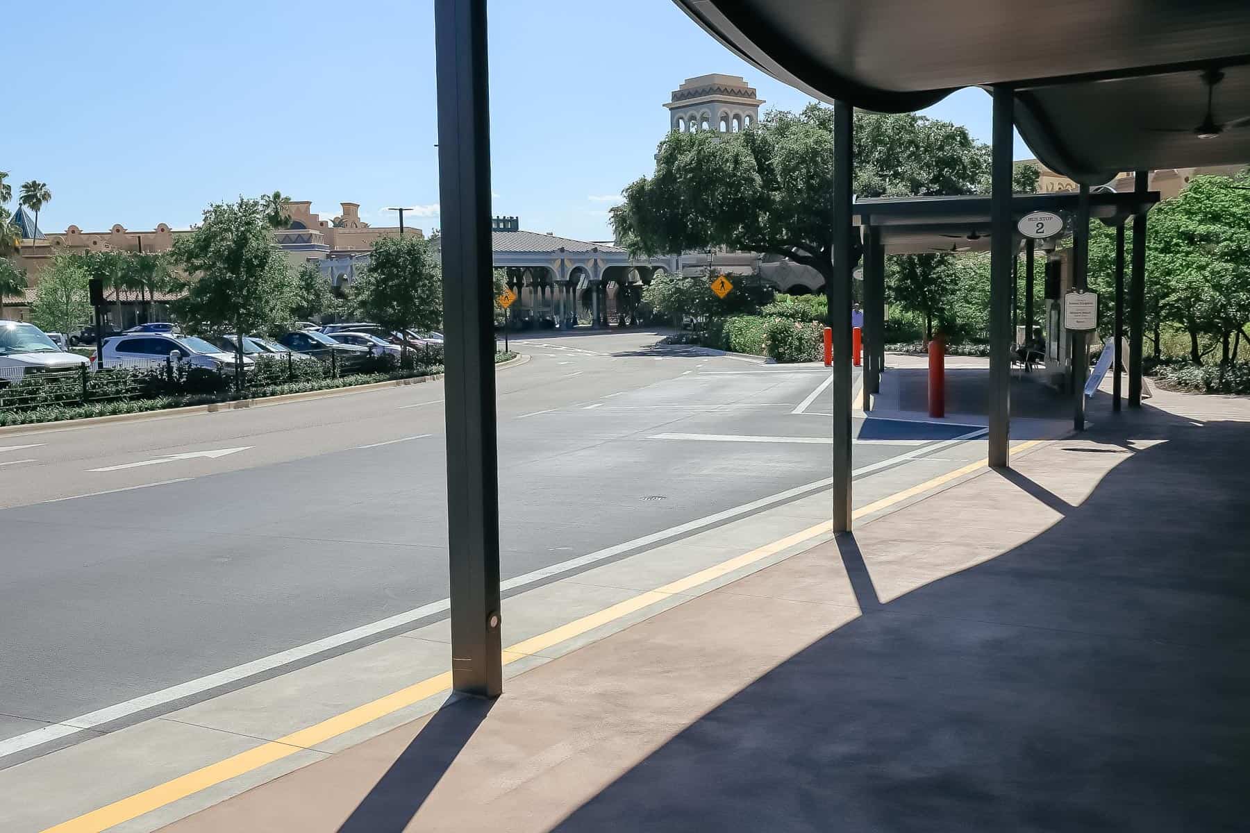 Bus stop at Coronado Springs to Disney Springs 