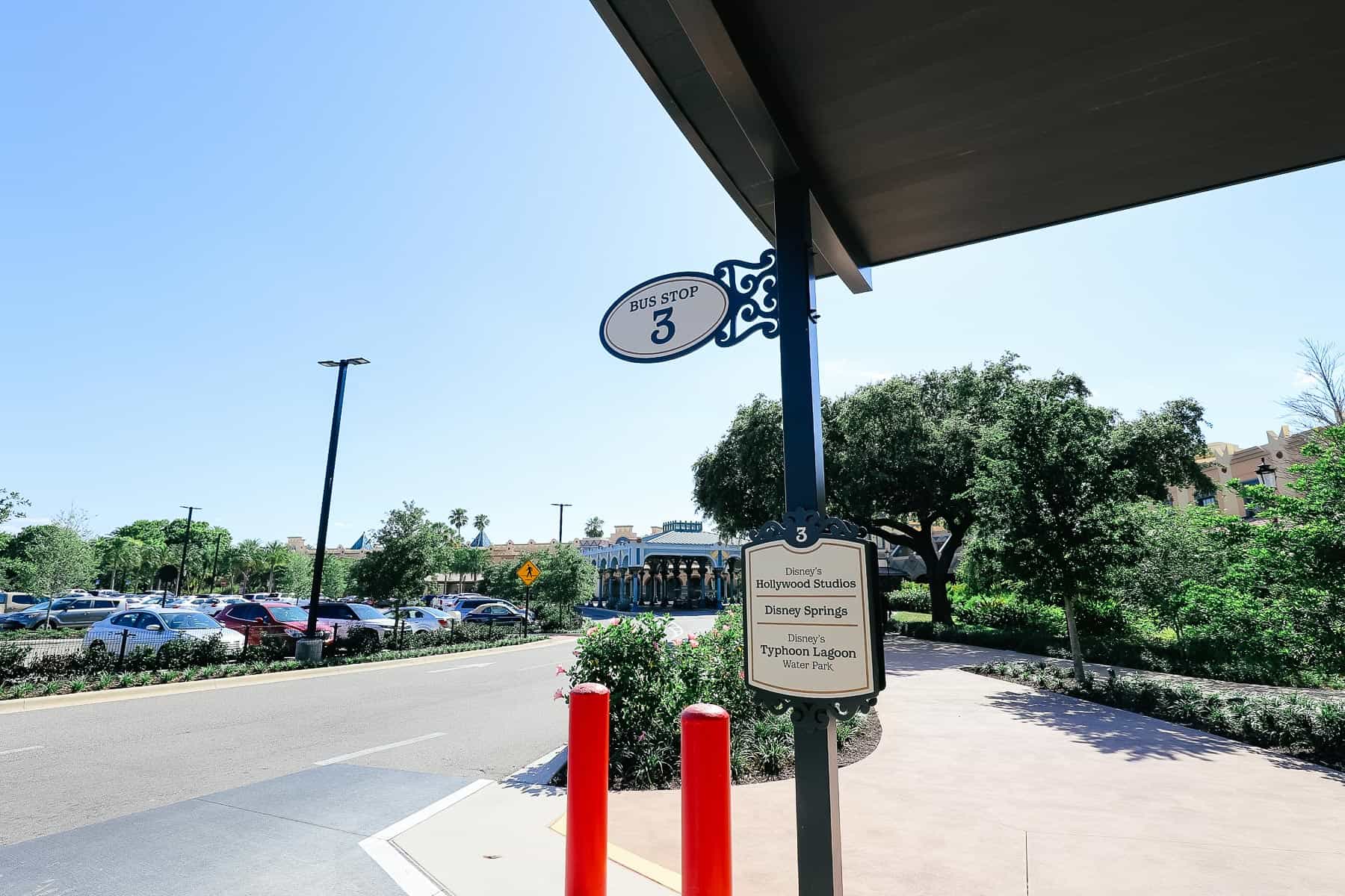 Bus stop at Coronado Springs for Hollywood Studios 