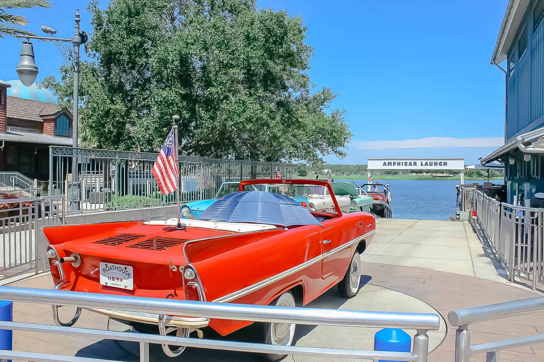 dining disney springs boathouse amphicar at the Boat House at Disney Springs