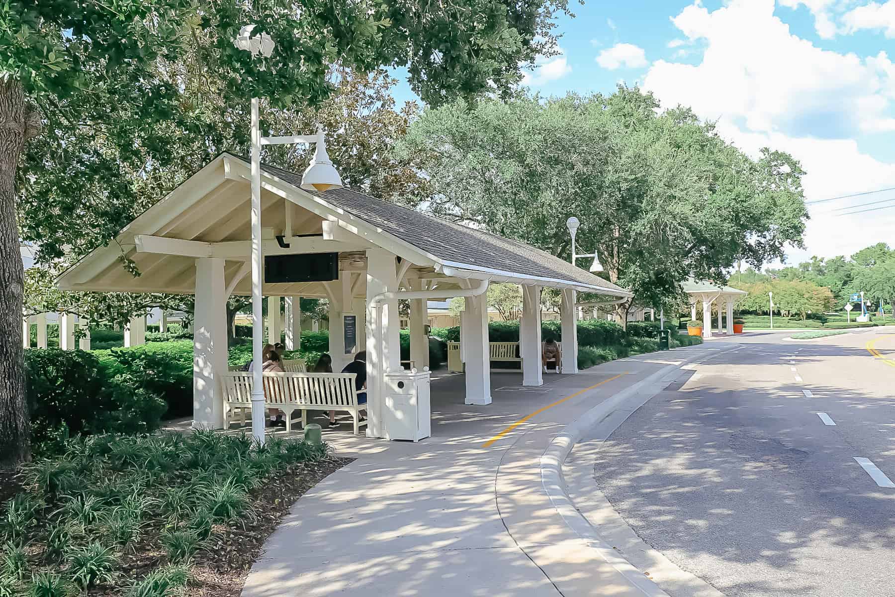 Bus stop at Disney's Boardwalk Inn 