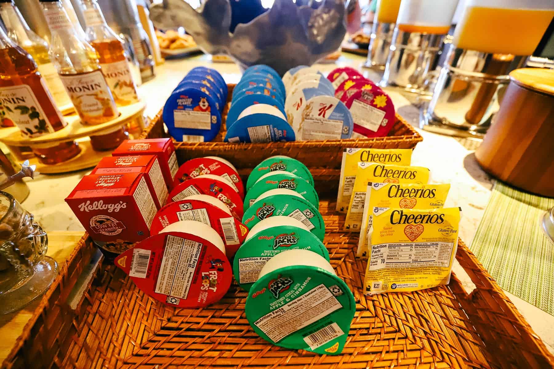 Cereal options in the Polynesian Club Level