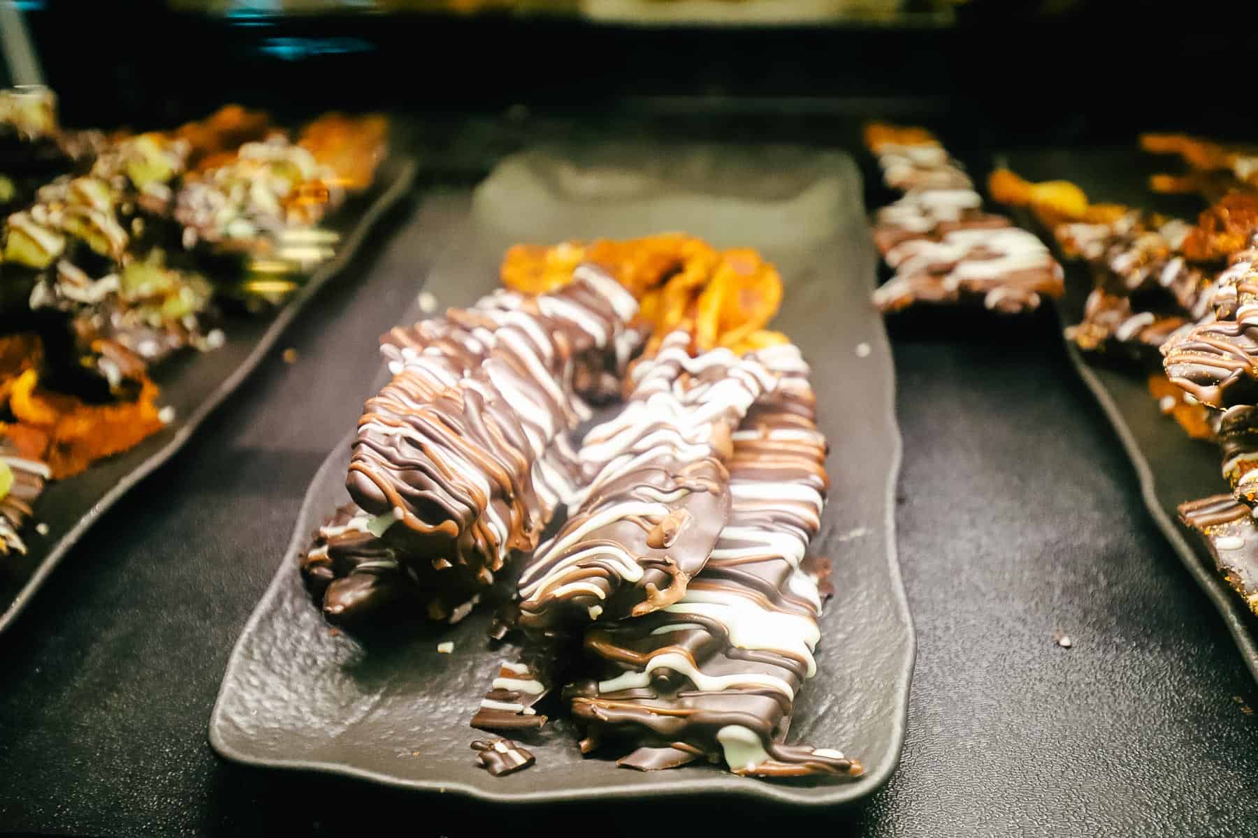 close up of the chocolate dipped bacon at Kona Island 