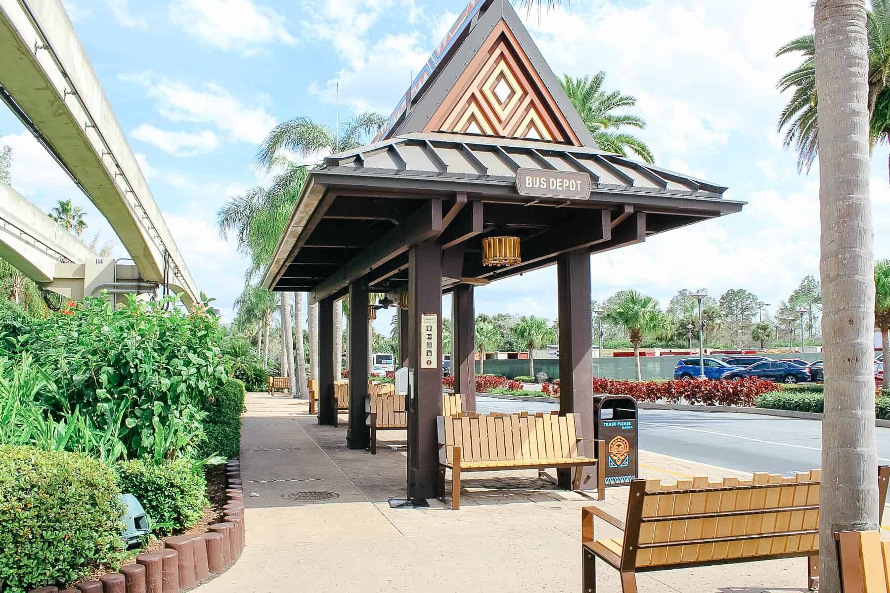 Bus stop at Disney's Polynesian 