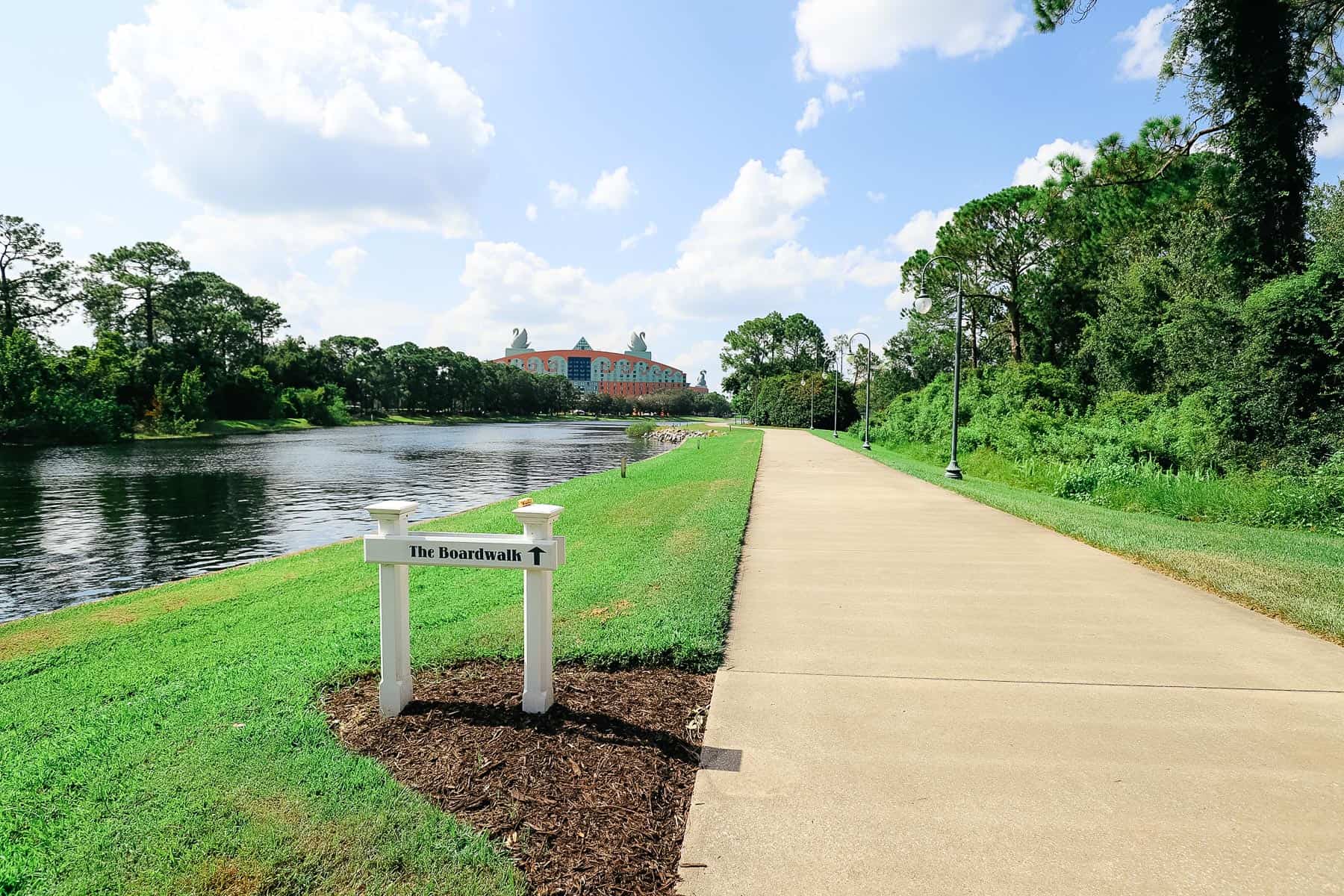 walkway from resorts to theme parks 