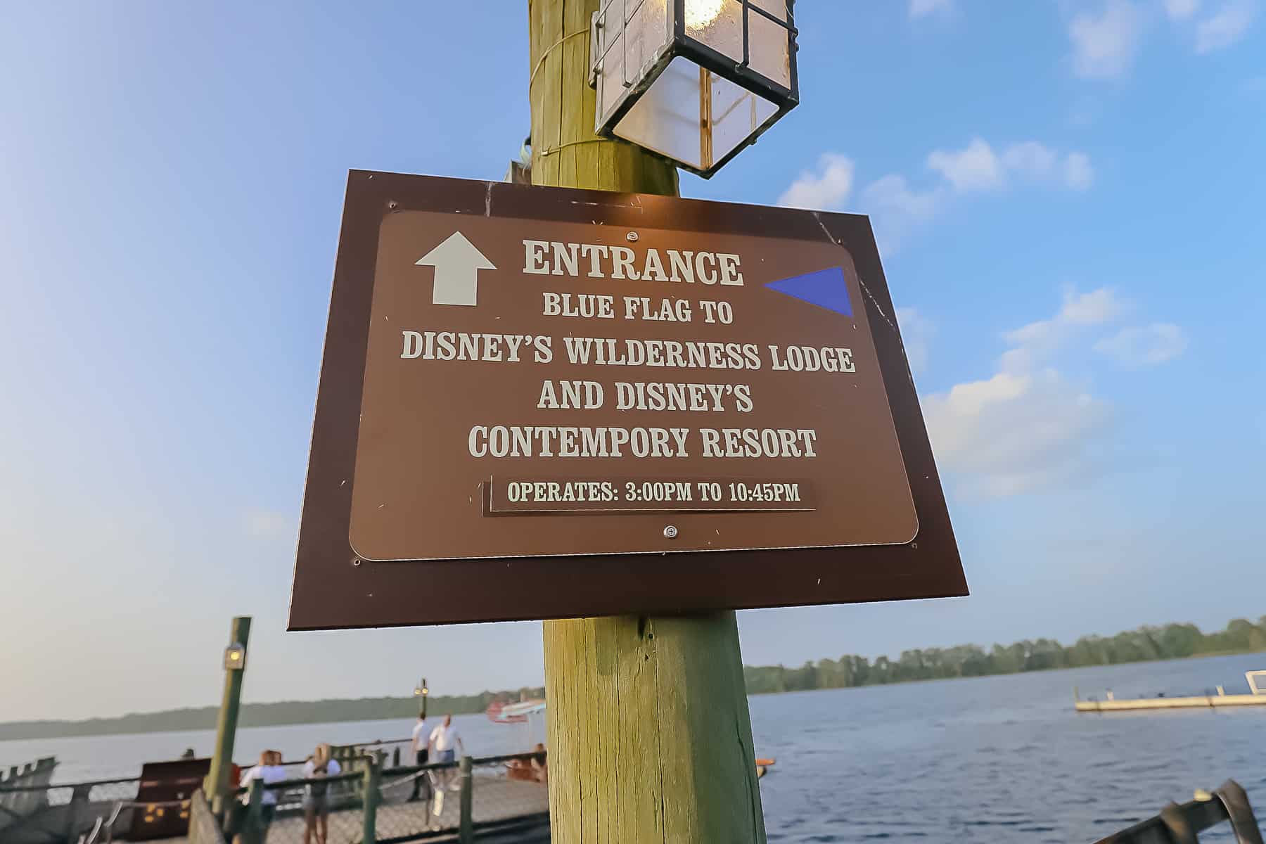 Sign at Fort Wilderness that indicates the hours of operation for the boat service.