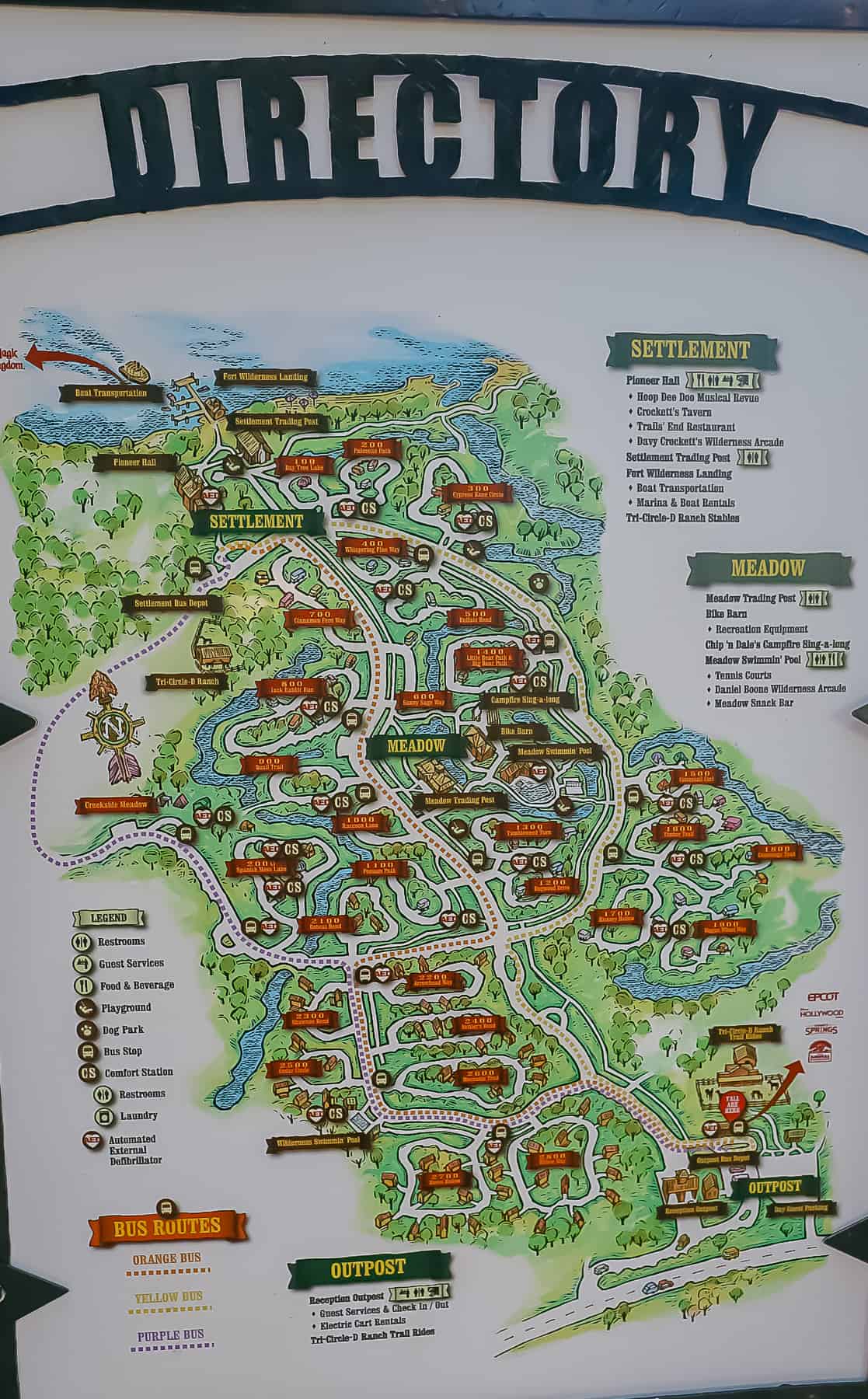 Fort Wilderness Resort Directory 