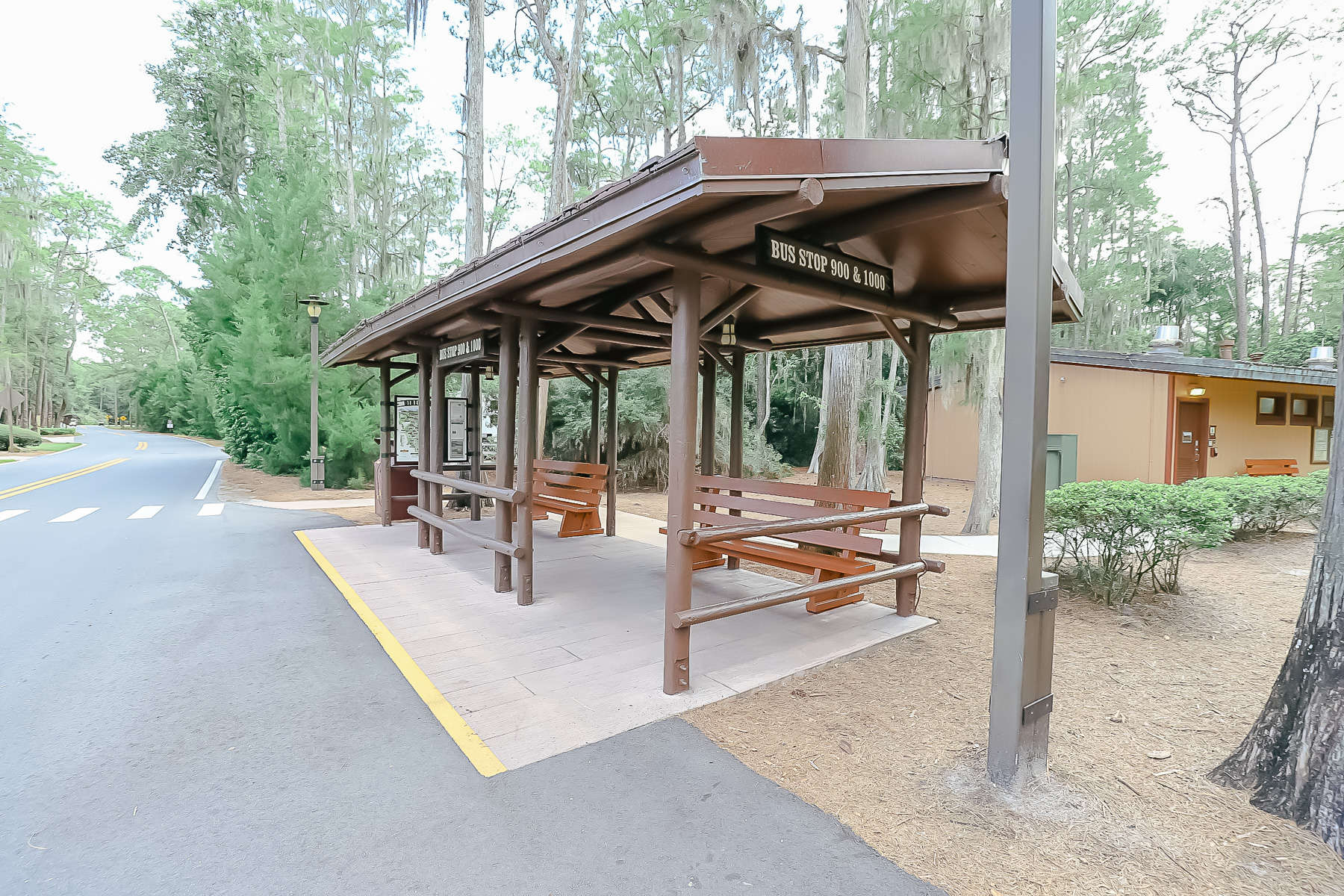 bus stop 900 and 1000 at the Meadow at Fort Wilderness 