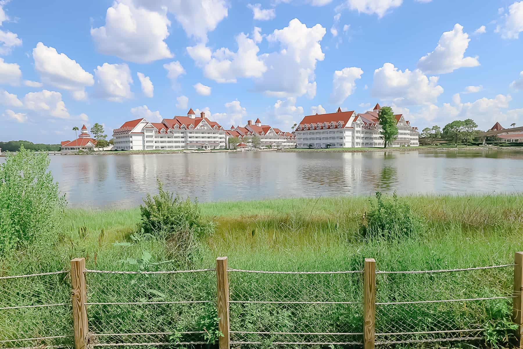 view of Disney's Grand Floridian Resort from the walkway transportation option