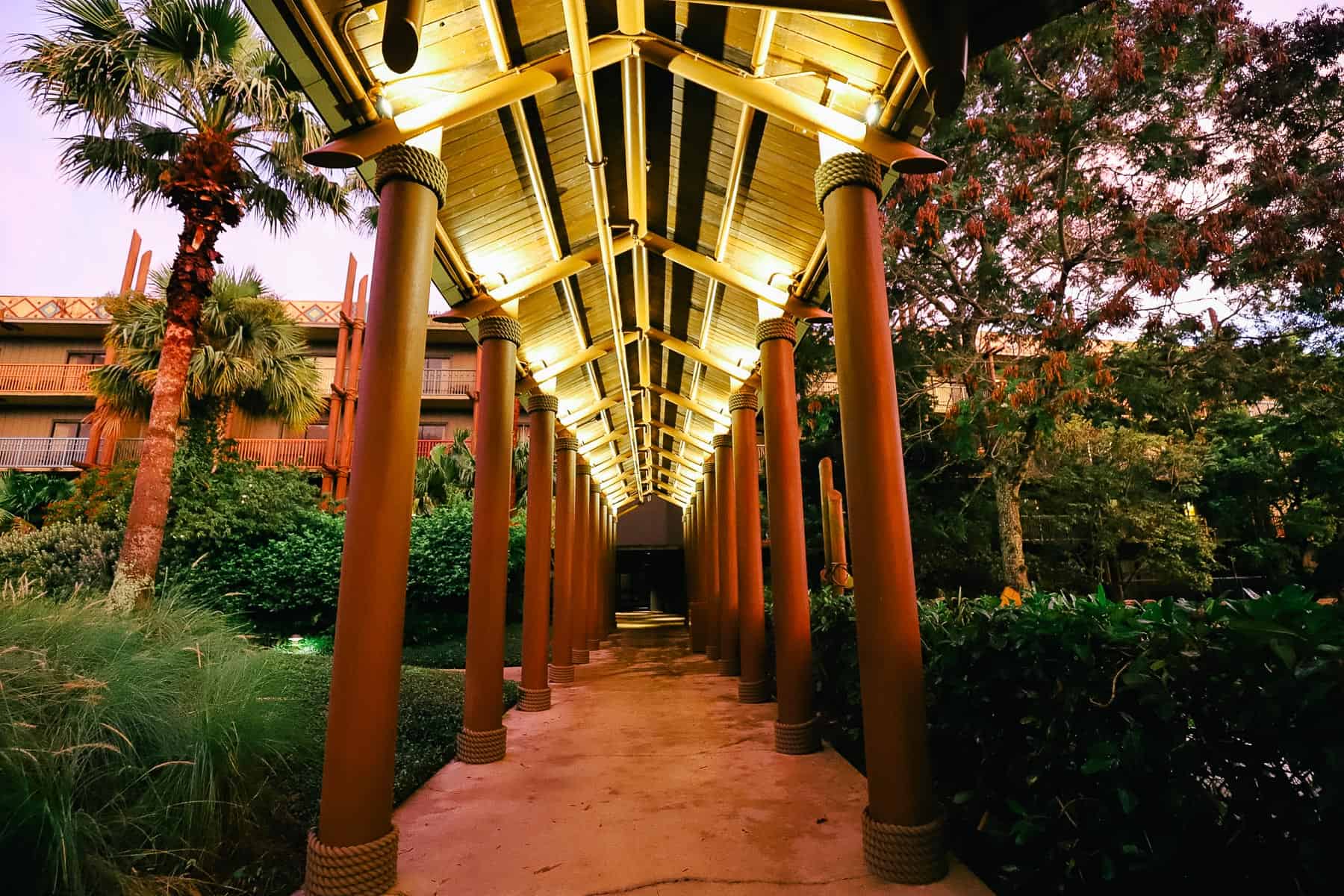 walkway to the bus stop at Kidani Village